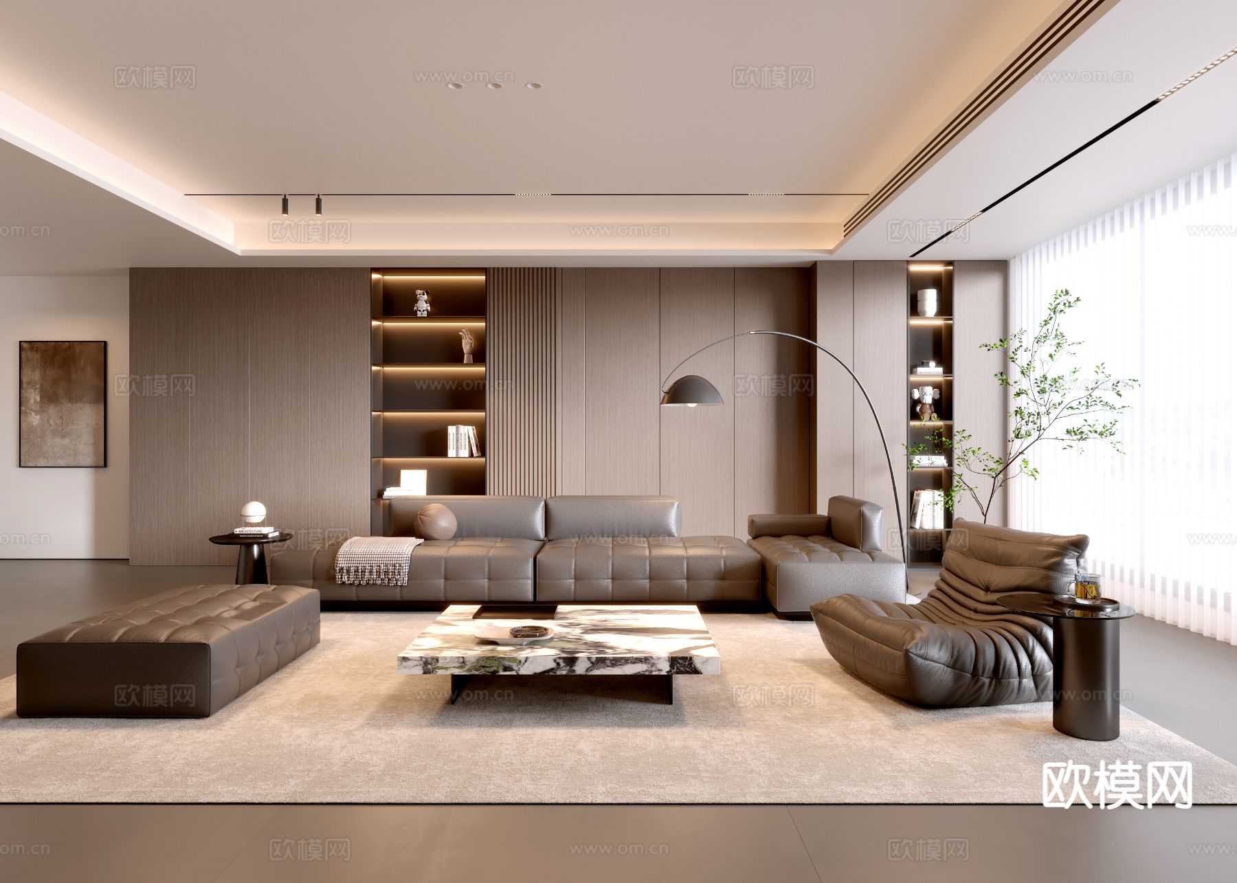 意式客厅3d模型下载