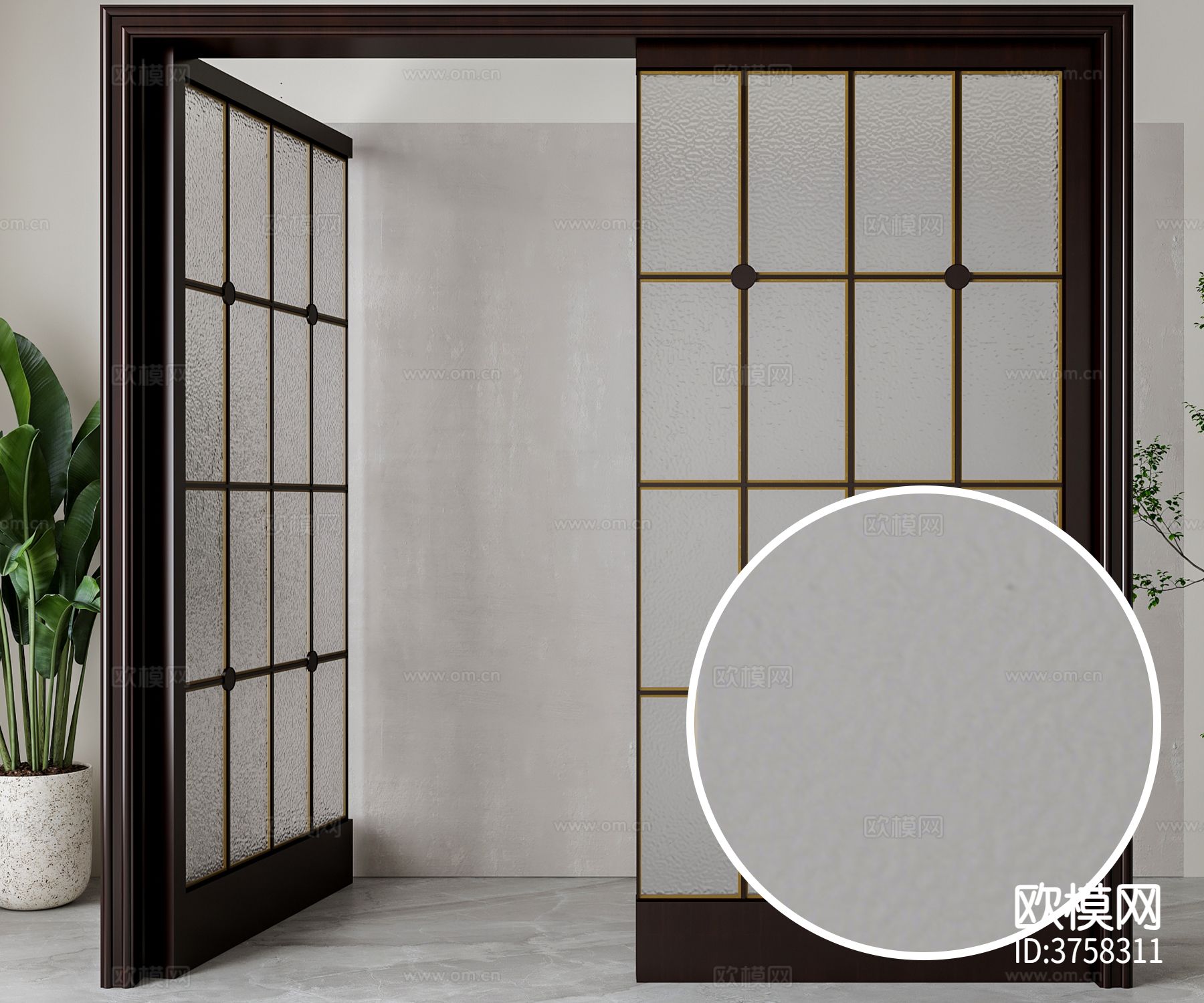 磨砂玻璃门材质下载