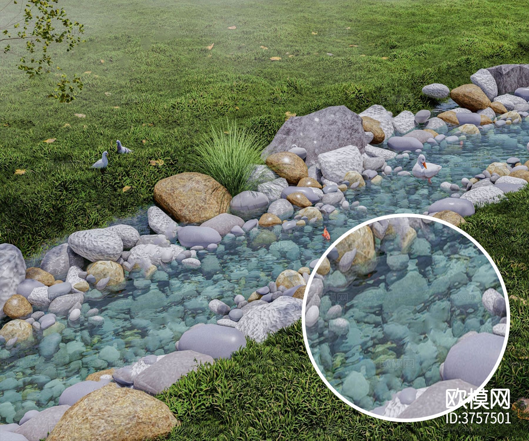 溪水 生活用水材质下载