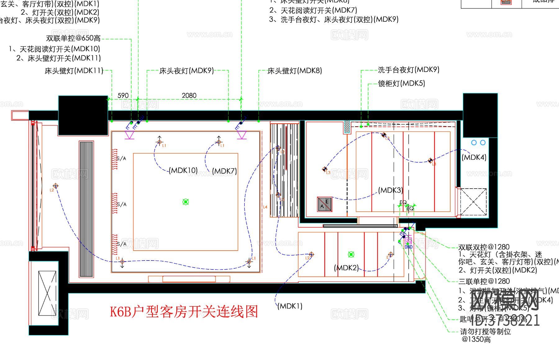 酒店客房 酒店房间 客房平面图 房间平面布局 客房平面布置cad施工图