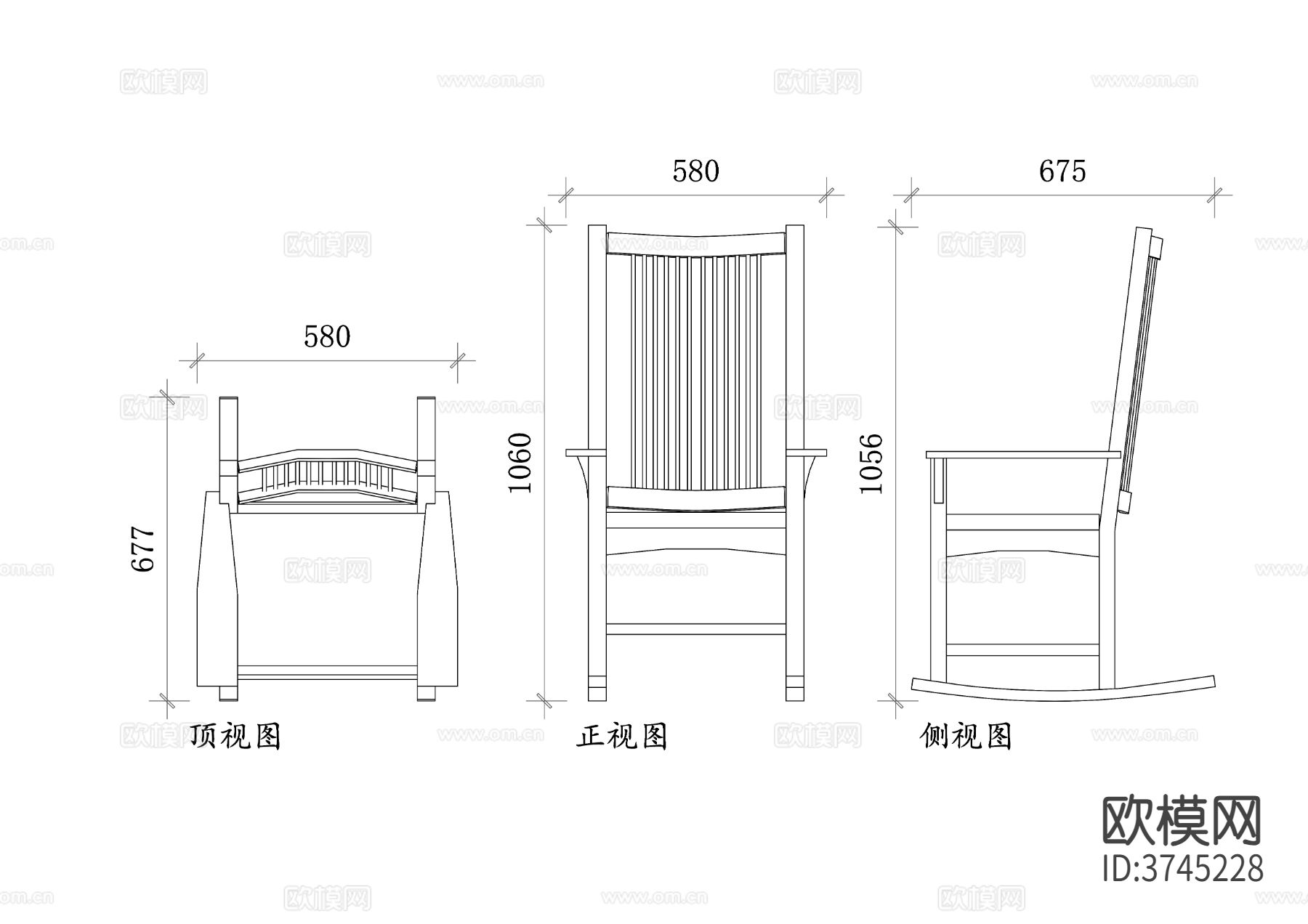 木制摇椅平面图 摇椅结构图 摇椅设计图 木制摇椅图 摇椅布局cad大样图