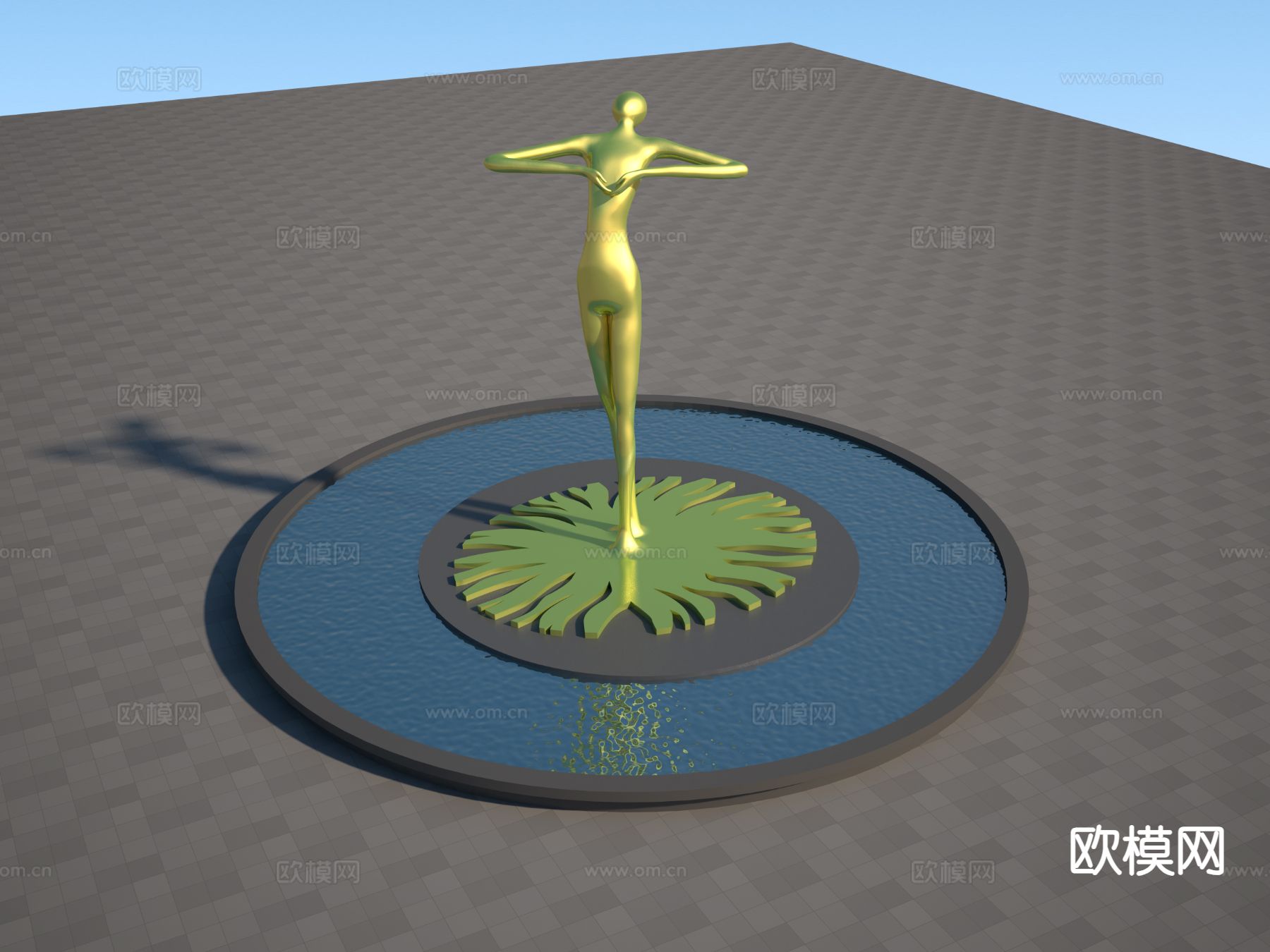 现代人物雕塑3d模型下载