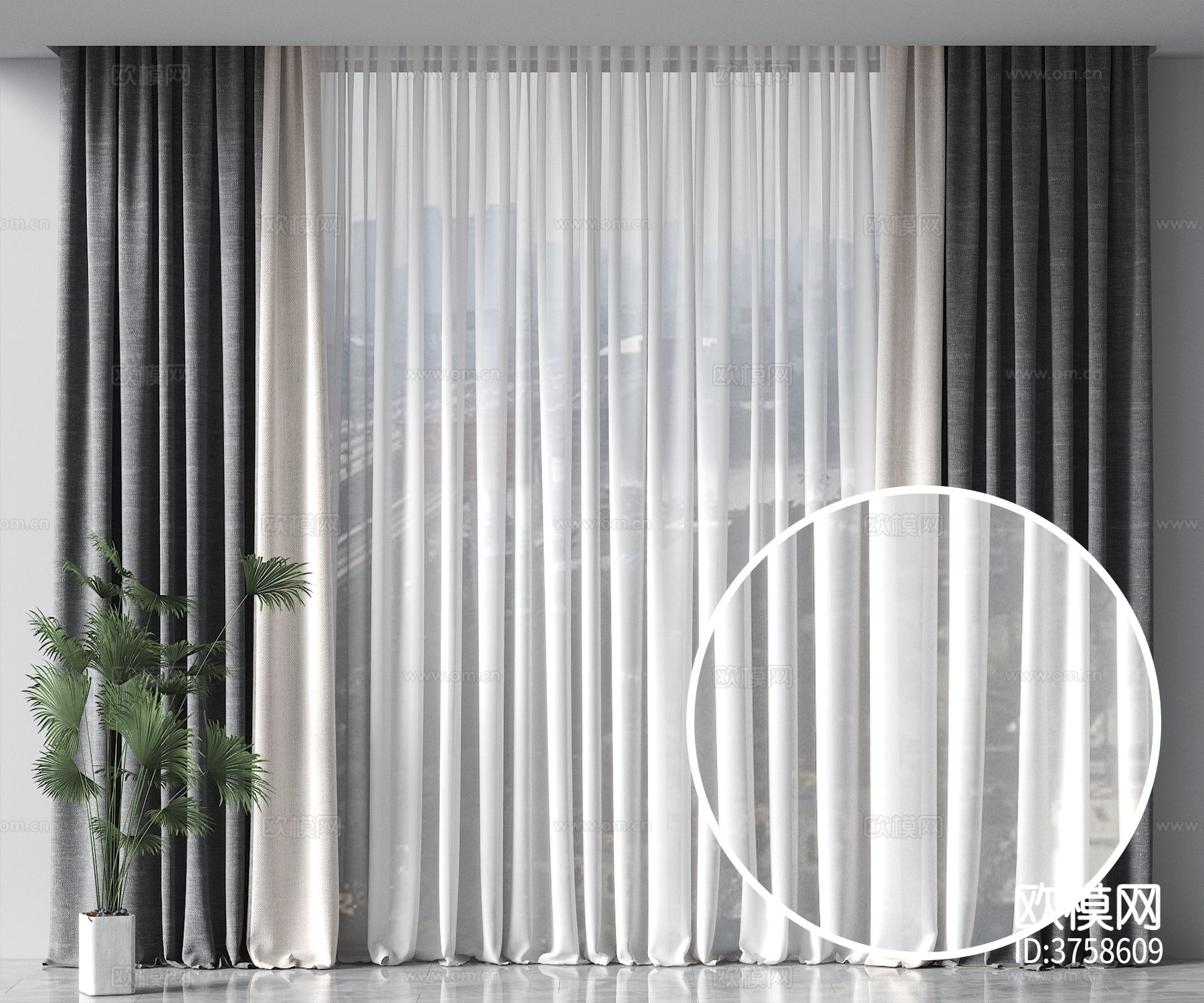 窗帘 纱帘材质下载