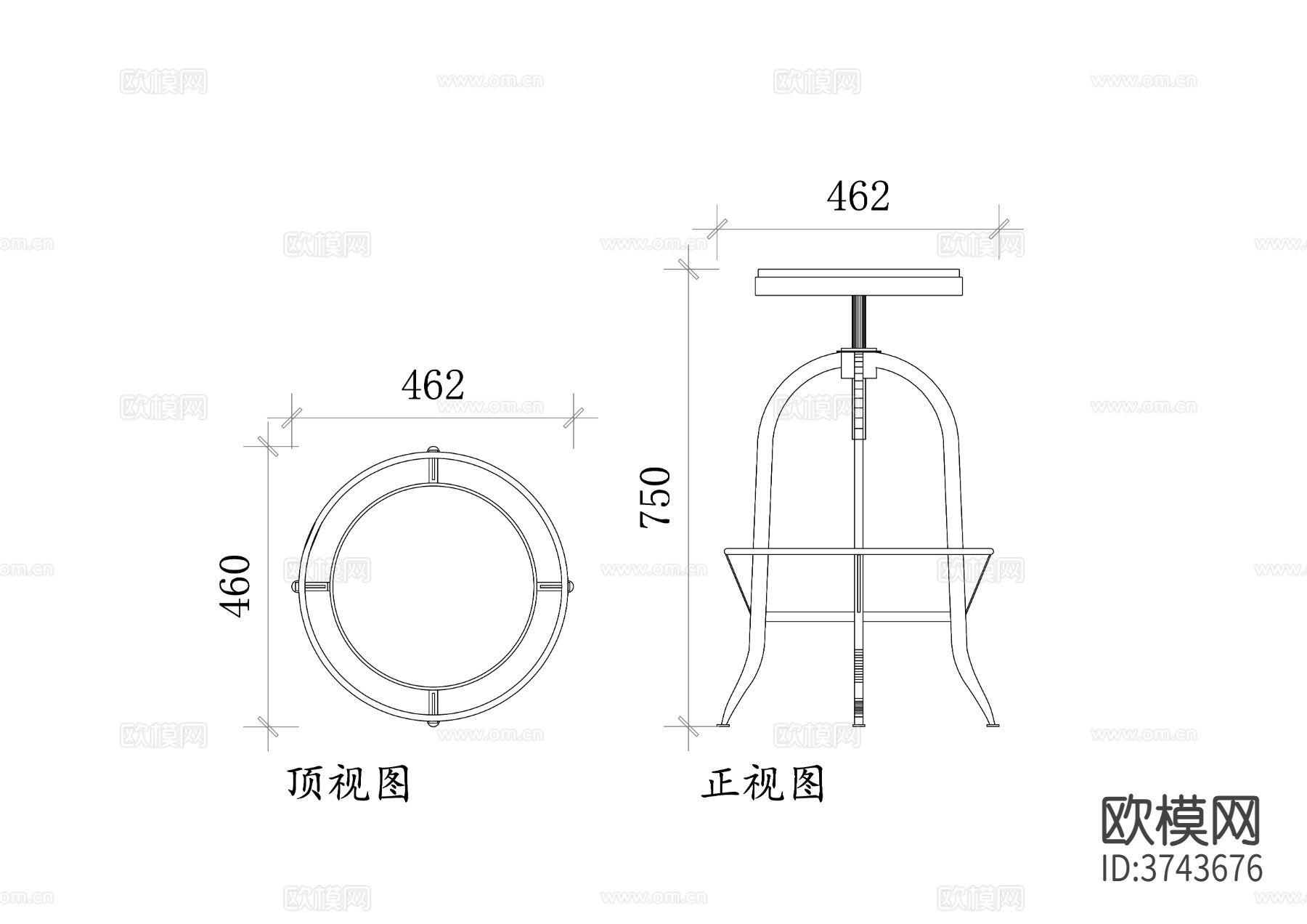 吧凳CAD图块