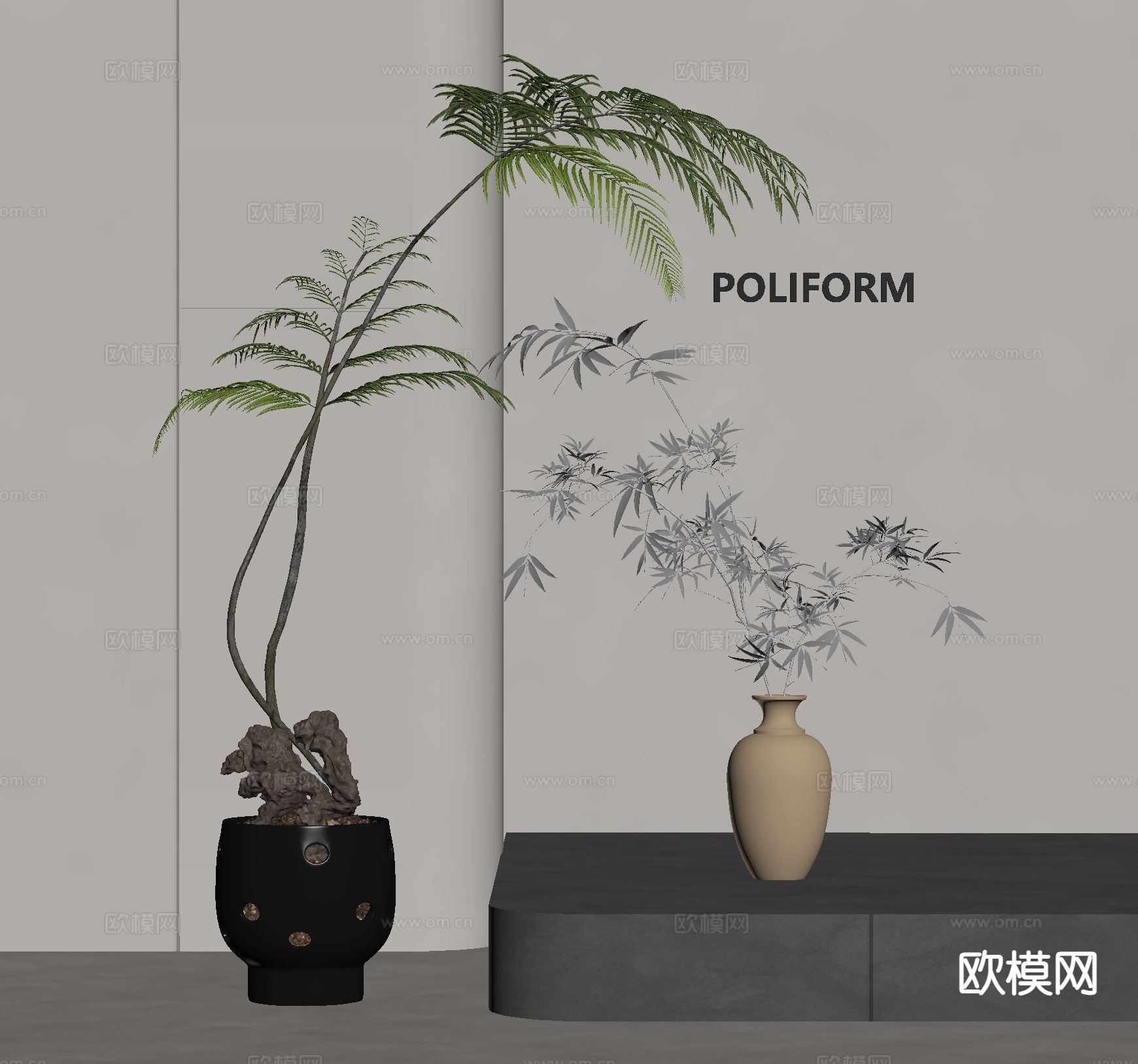 盆栽 盆景 植物su模型