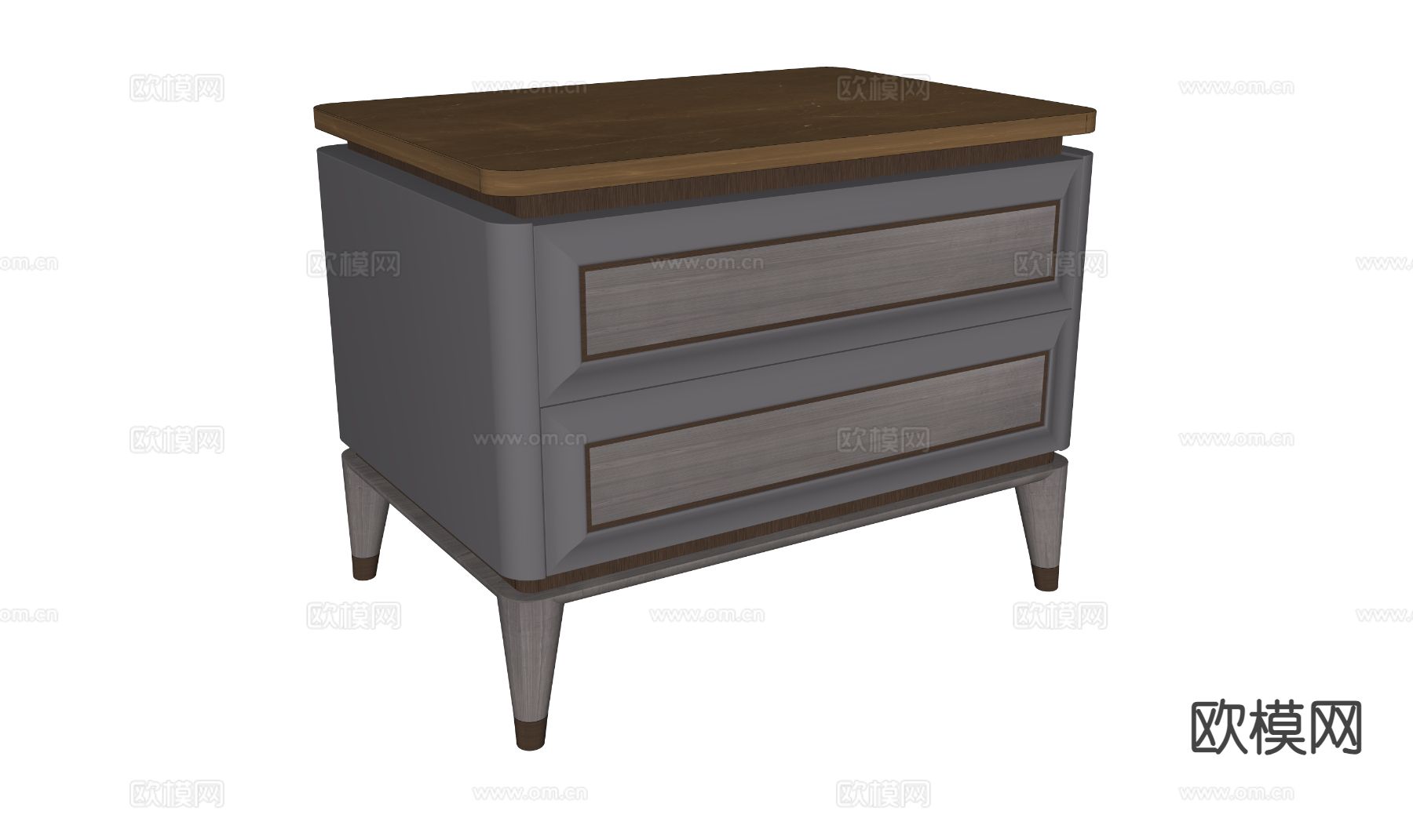 美式床头柜su模型下载（渲染图1）