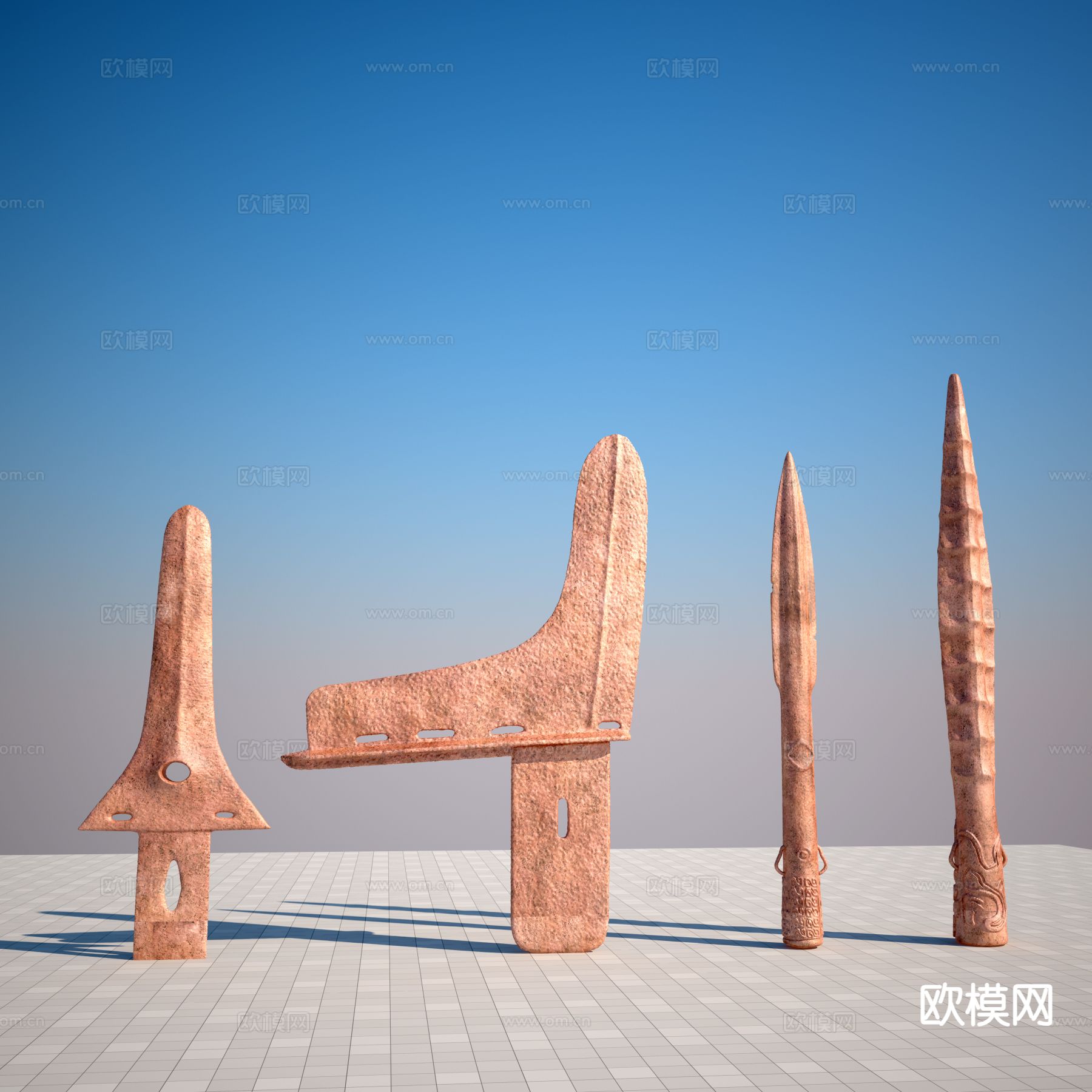 中式古代兵器3d模型