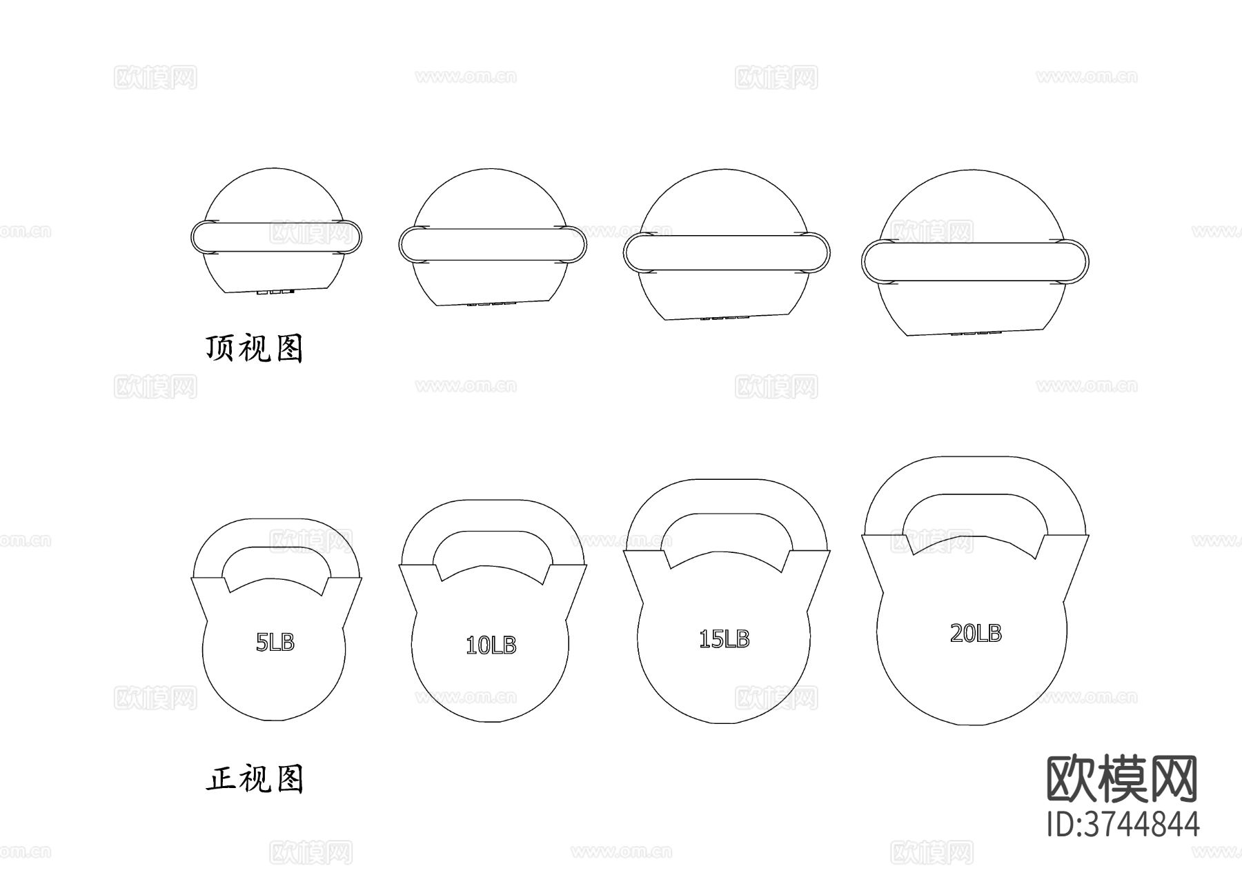 健身壶铃平面图 壶铃结构图 壶铃设计图 壶铃布局图 壶铃使用cad大样图