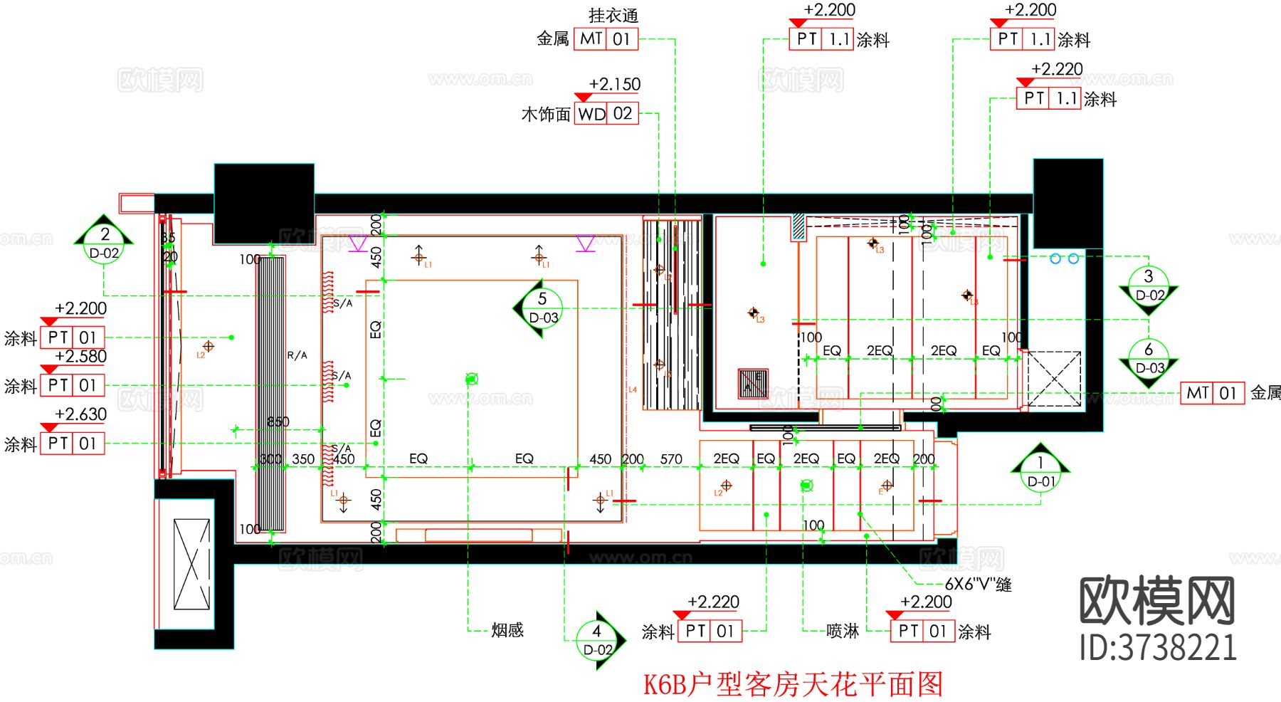 酒店客房 酒店房间 客房平面图 房间平面布局 客房平面布置cad施工图