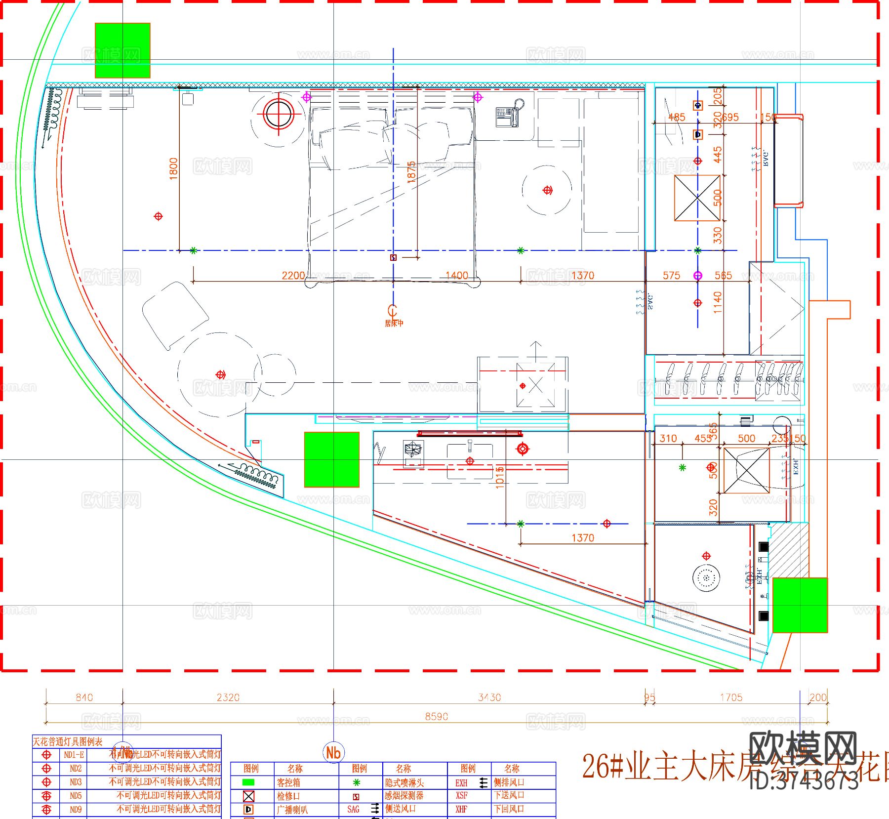 酒店客房平面布置图