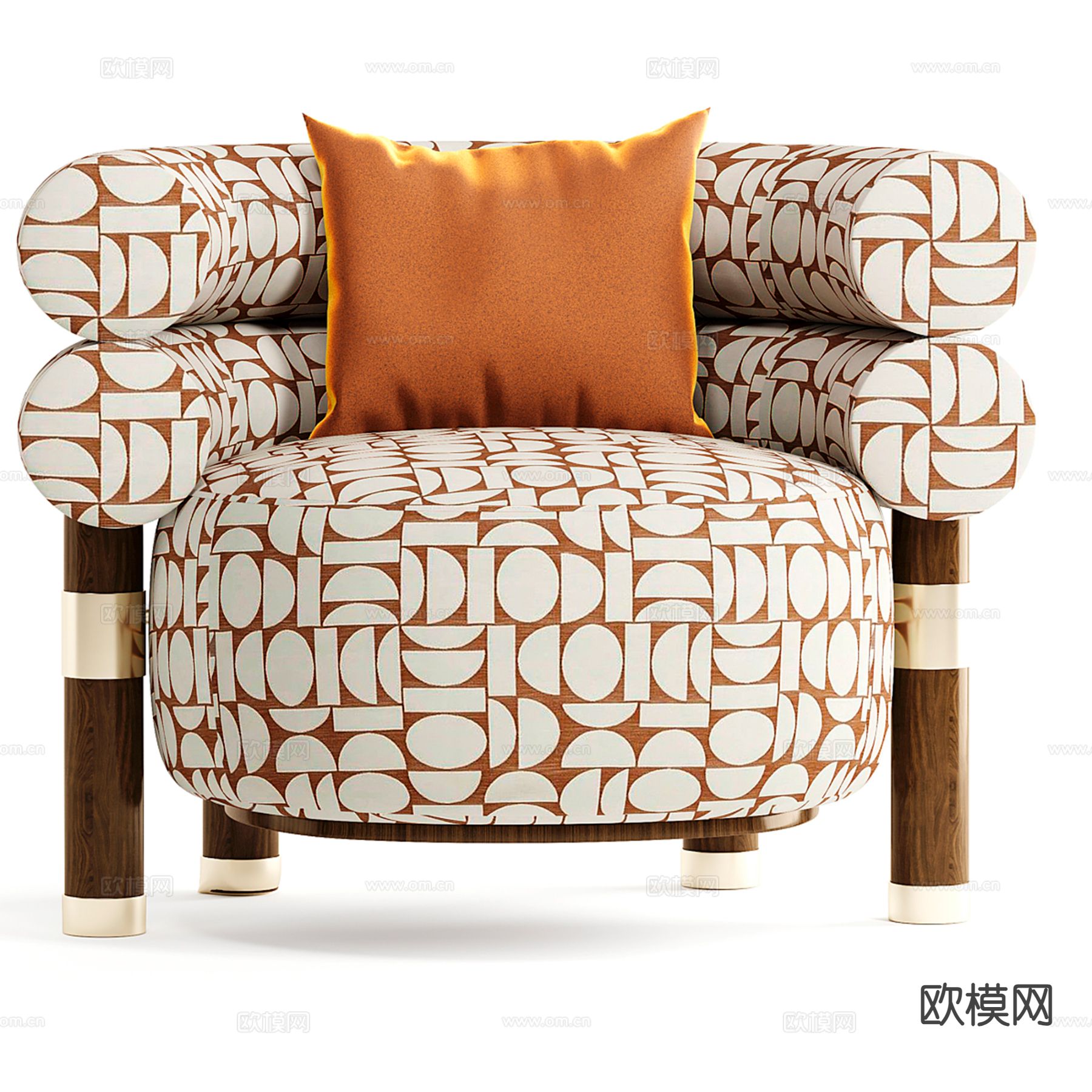 现代轻奢单人沙发su模型下载（渲染图2）