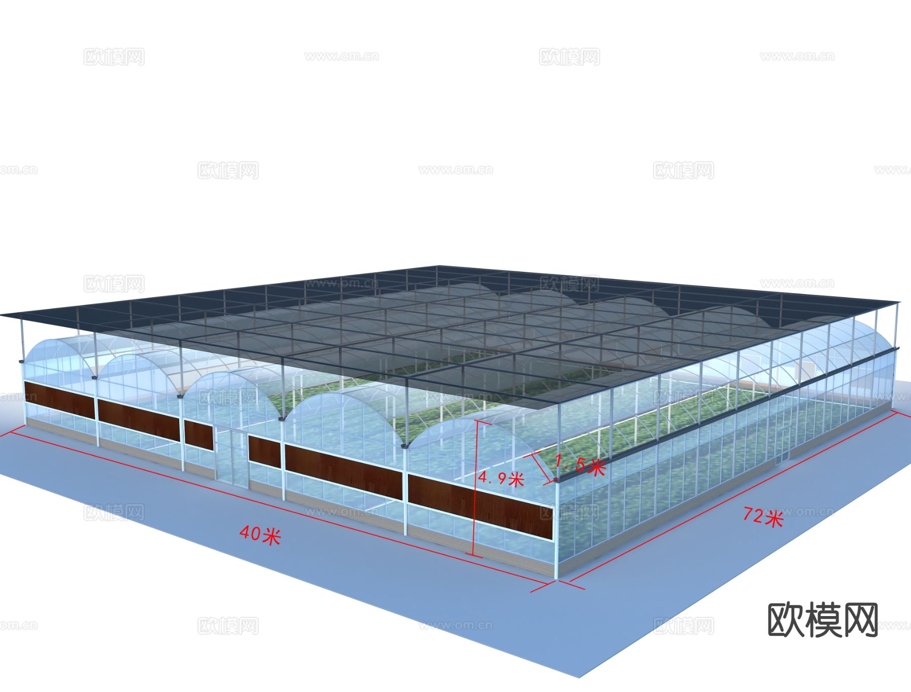 蔬菜大棚 日光大棚 智能大棚3d模型