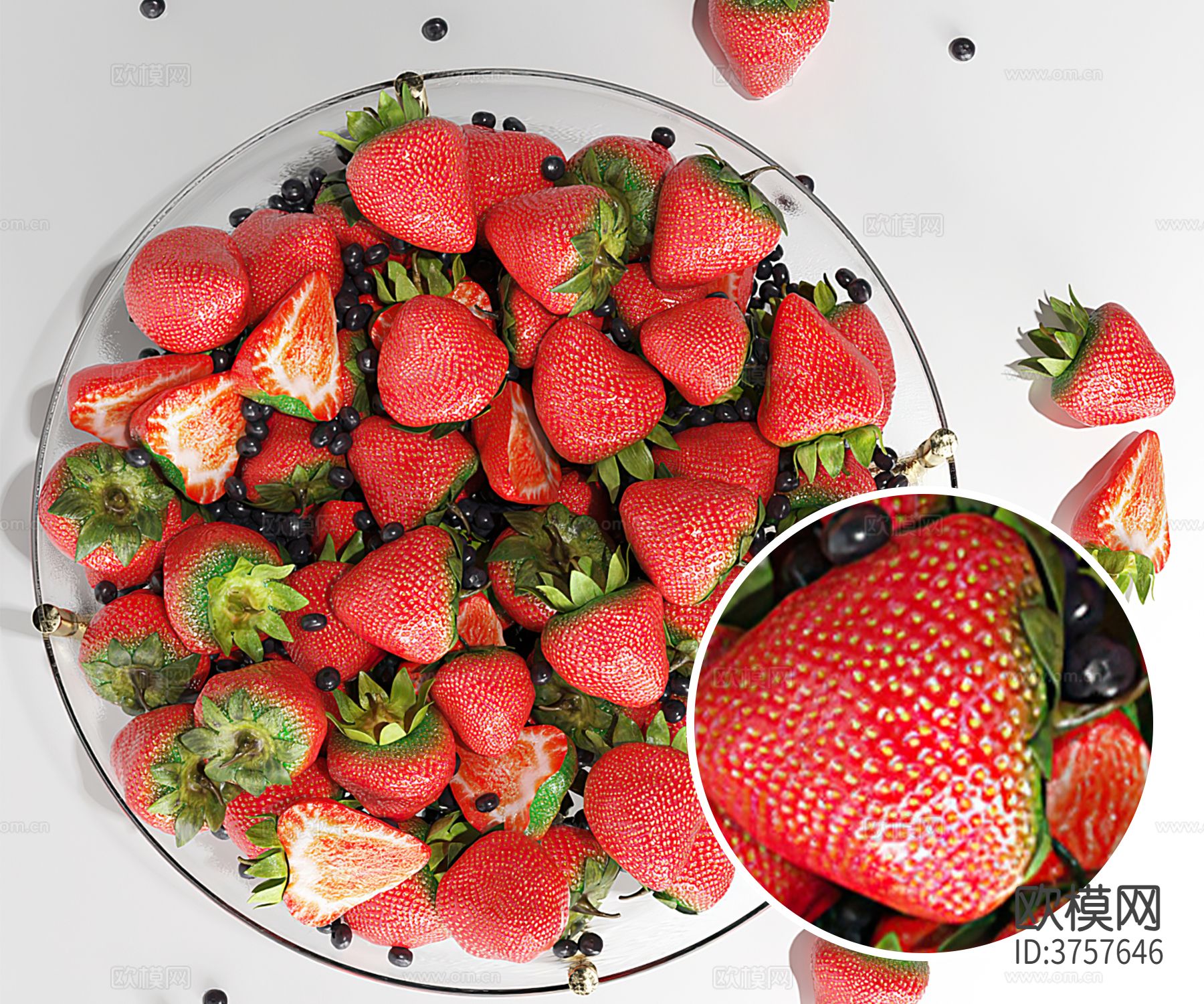 草莓 水果材质下载