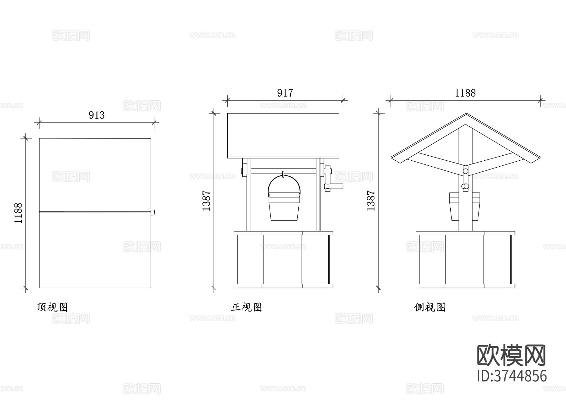 景区许愿井平面图 许愿井布局图 许愿井设计图 许愿井结构图cad大样图