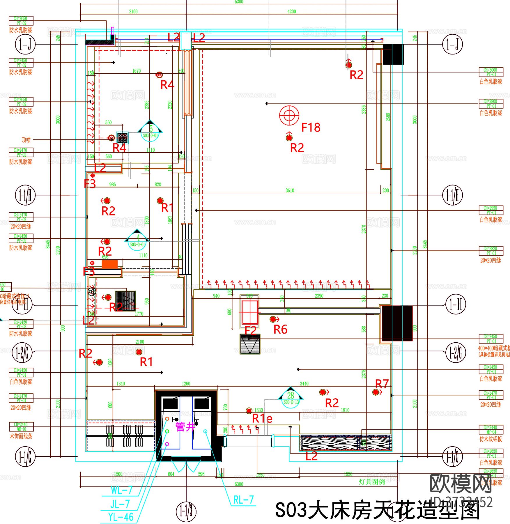 酒店客房cad平面图