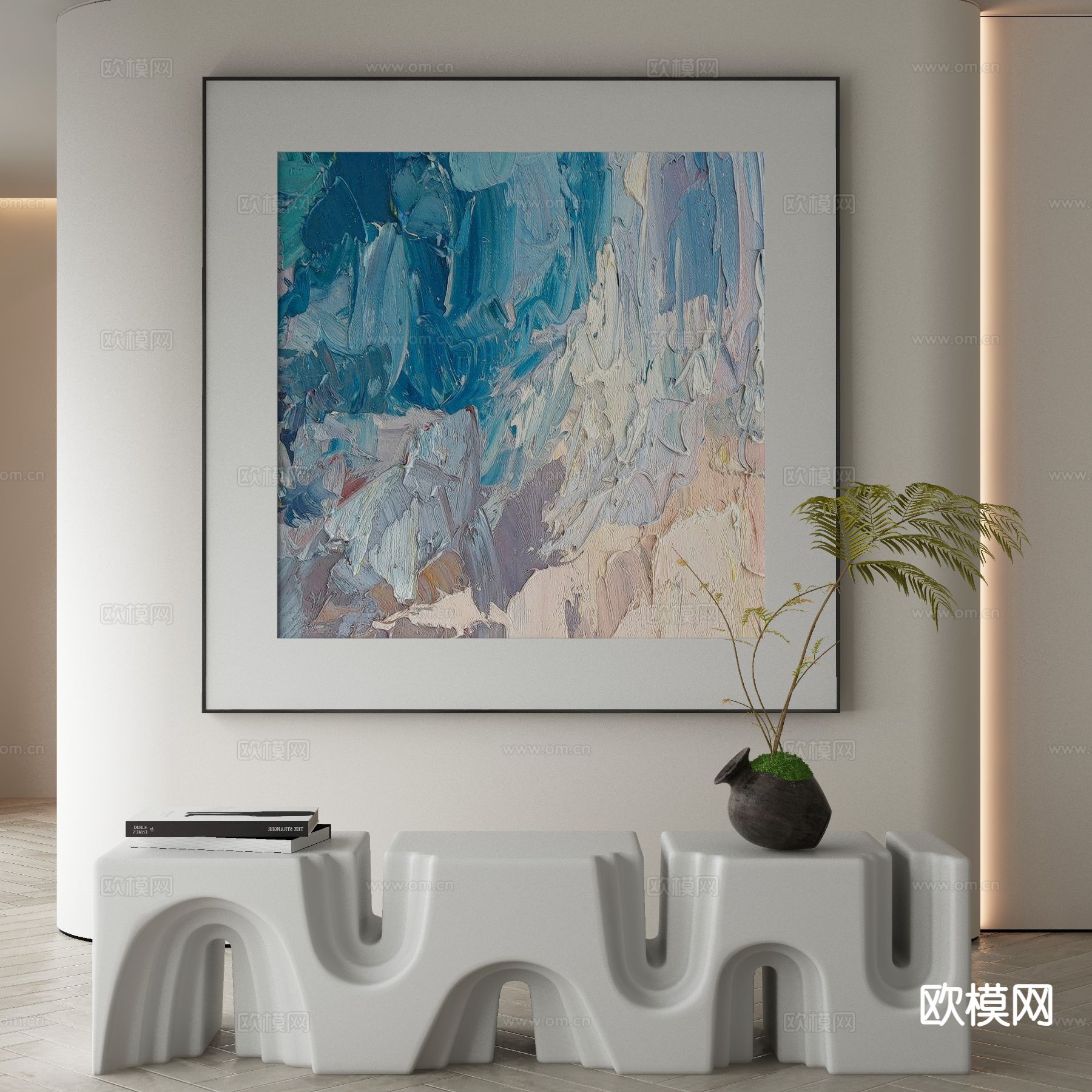 现代油画 水彩挂画 装饰画3d模型