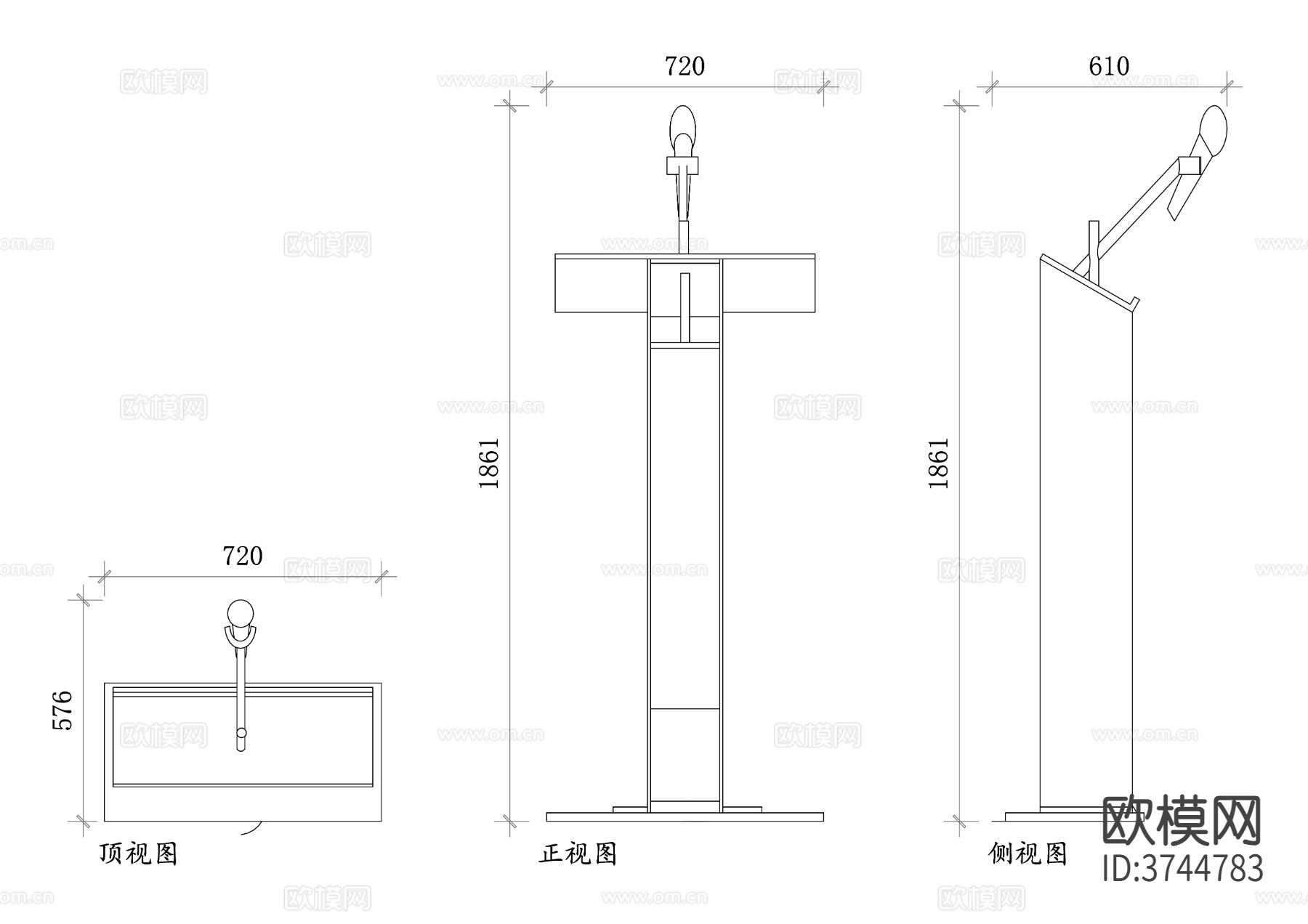 会议厅讲台设计图 讲台布局图 讲台尺寸图 讲台视角图 讲台配cad大样图