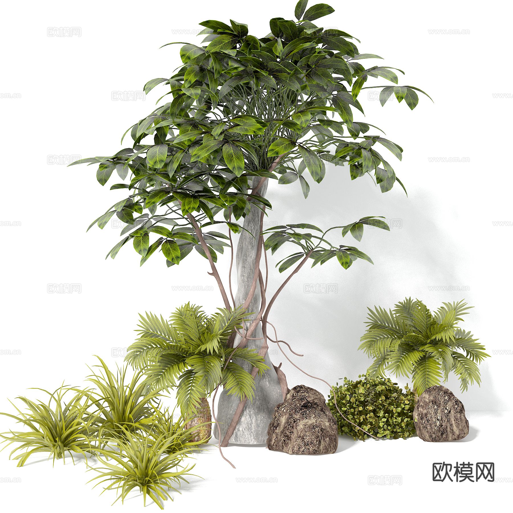 灌木绿植 花草 植物堆3d模型