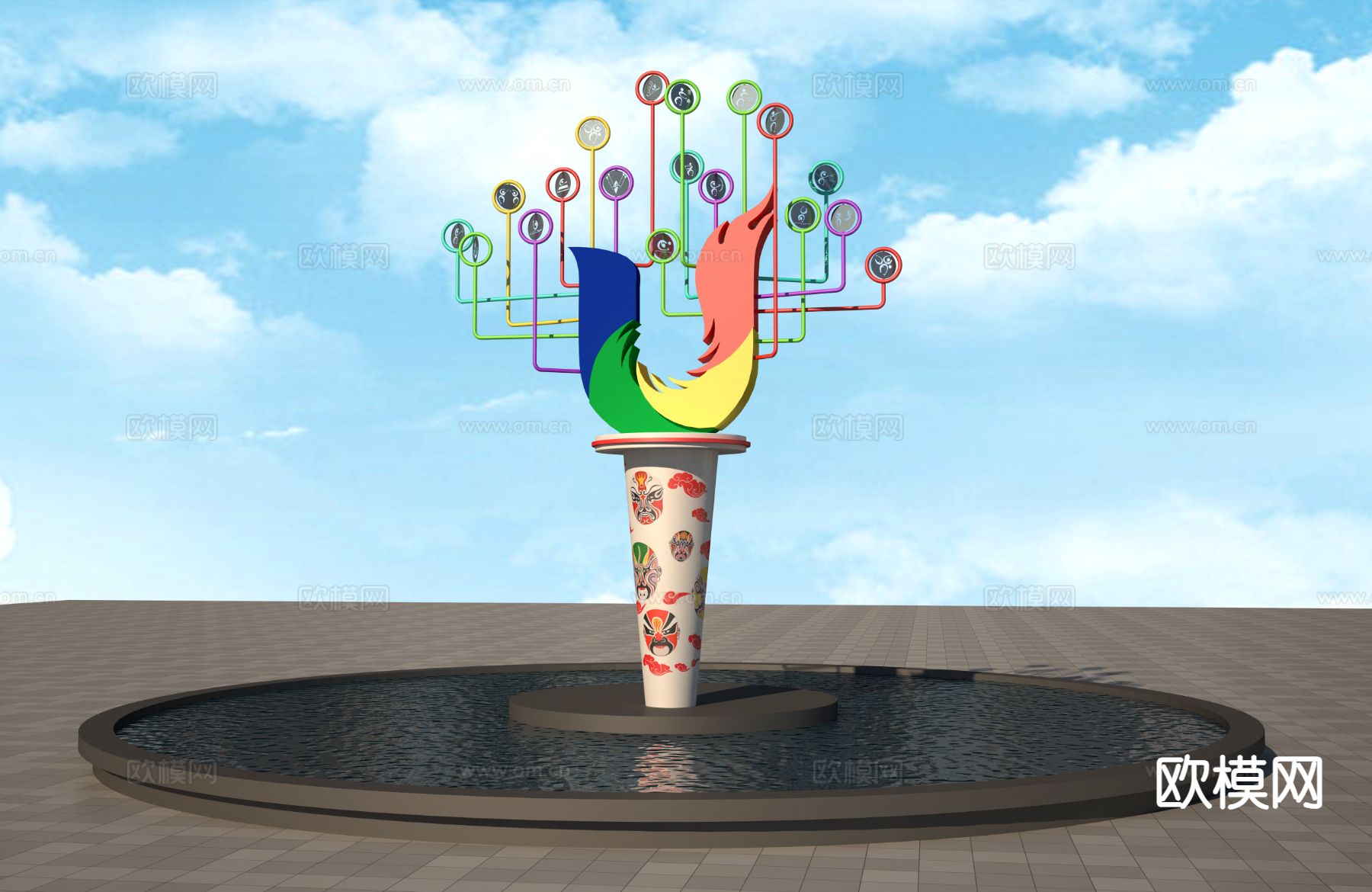 大运会雕塑 城市雕塑3d模型