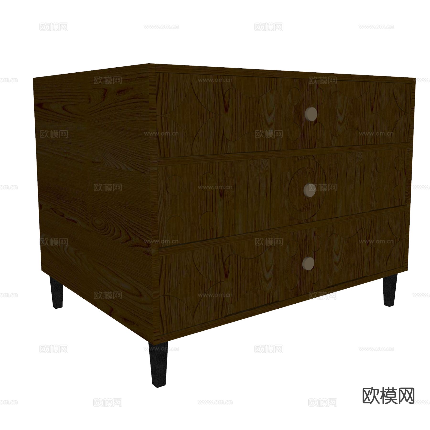 中古风床头柜su模型下载（渲染图1）