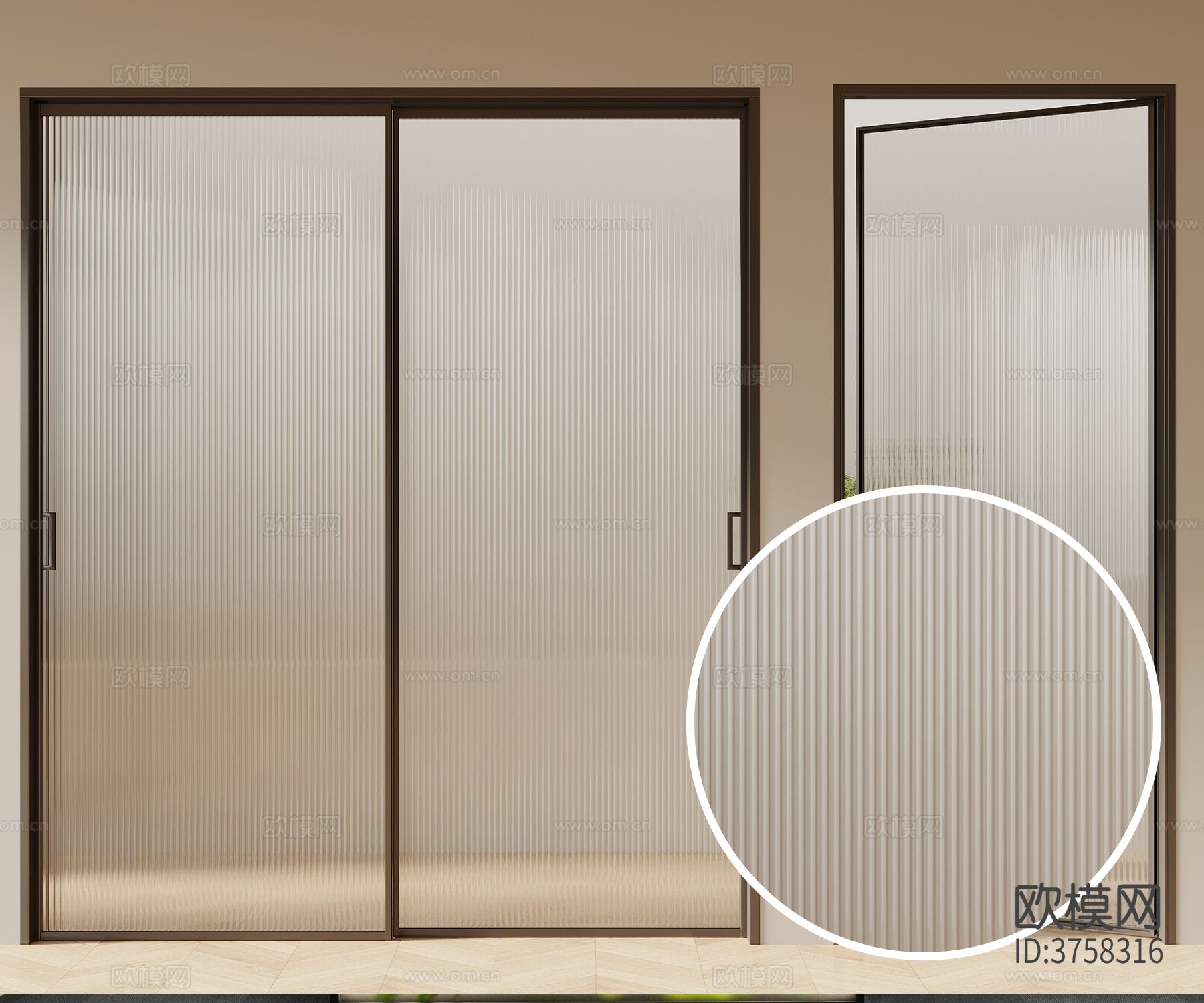 磨砂玻璃门材质下载