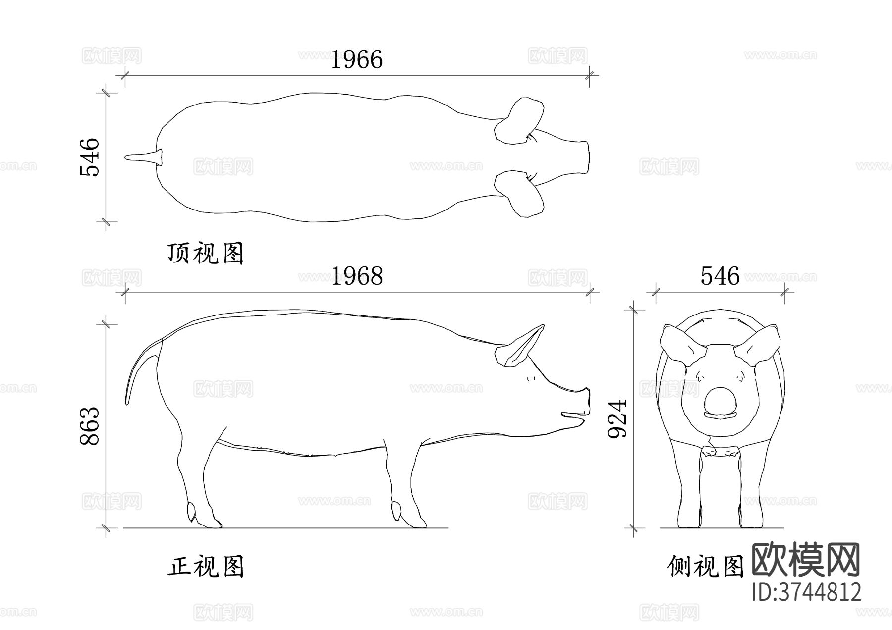 家畜猪平面图 猪舍布局图 猪体结构图 猪舍设计图 猪只分布图cad大样图下载