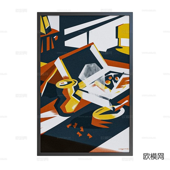 NC Design几何挂画 装饰画3d模型下载