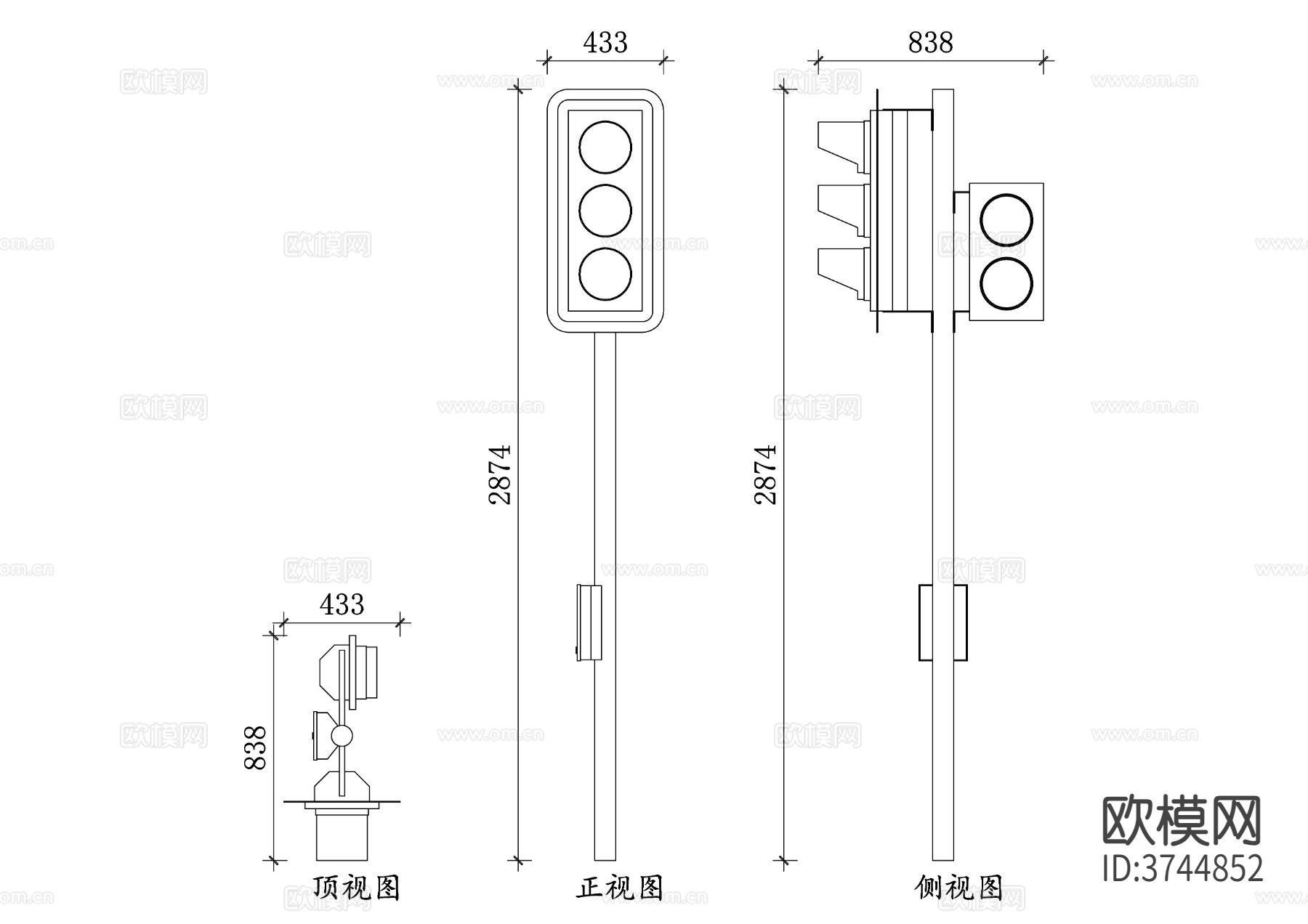 交通信号灯平面图 信号灯布局图 信号灯设计图 信号灯安装图cad大样图