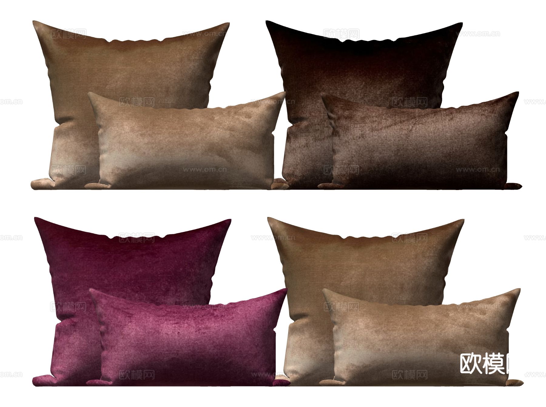 新中式抱枕 沙发抱枕su模型下载（渲染图1）