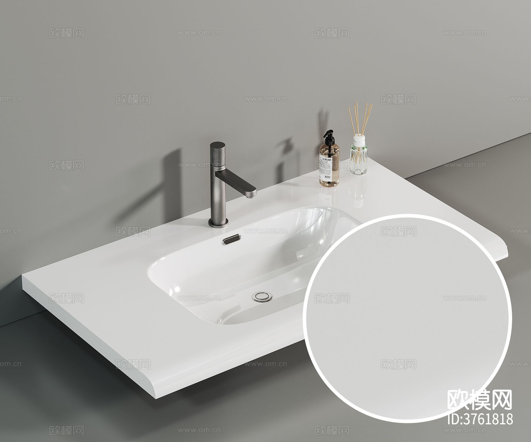 洗手盆 高光陶瓷材质下载