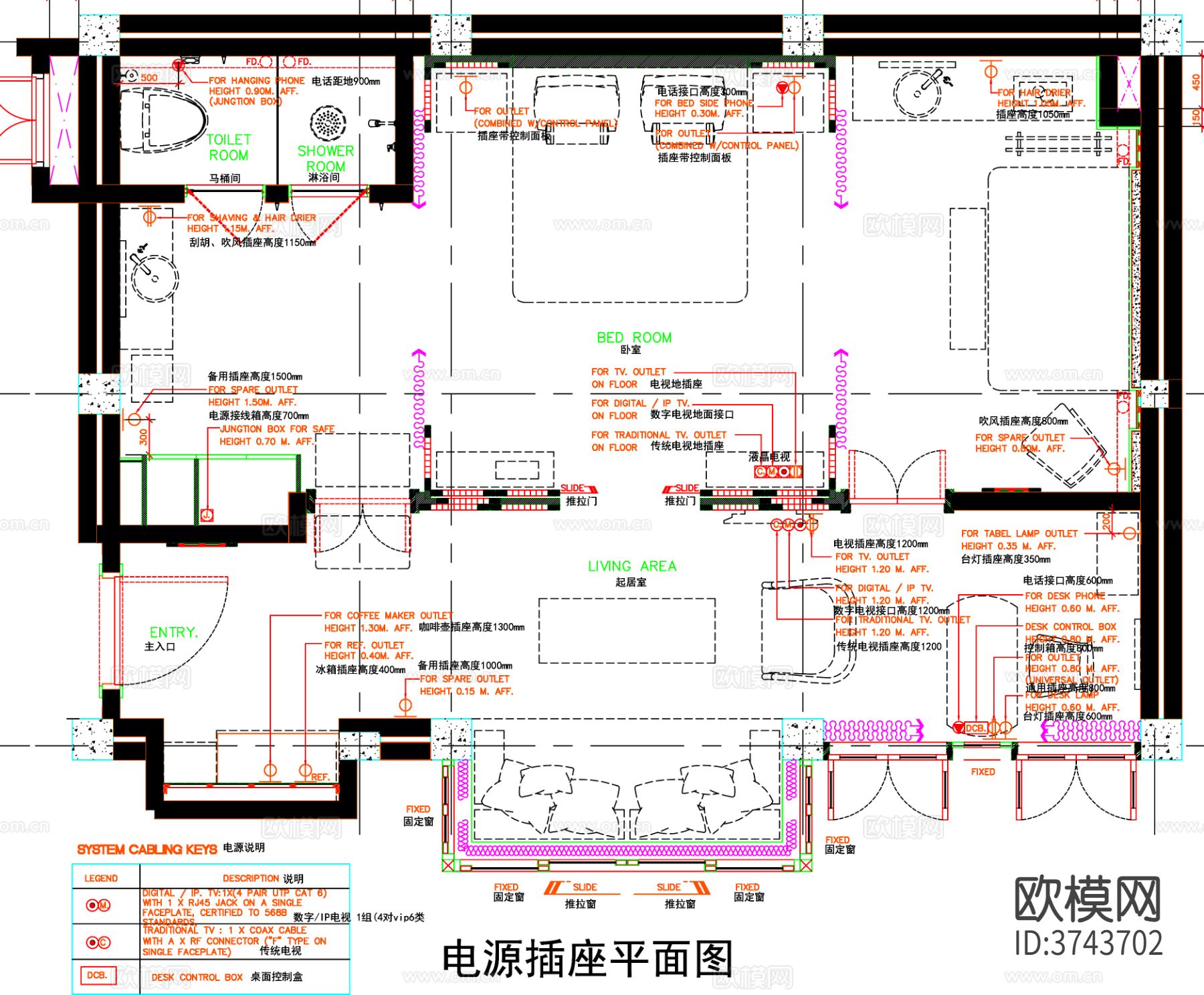 酒店客房 酒店CAD平面图