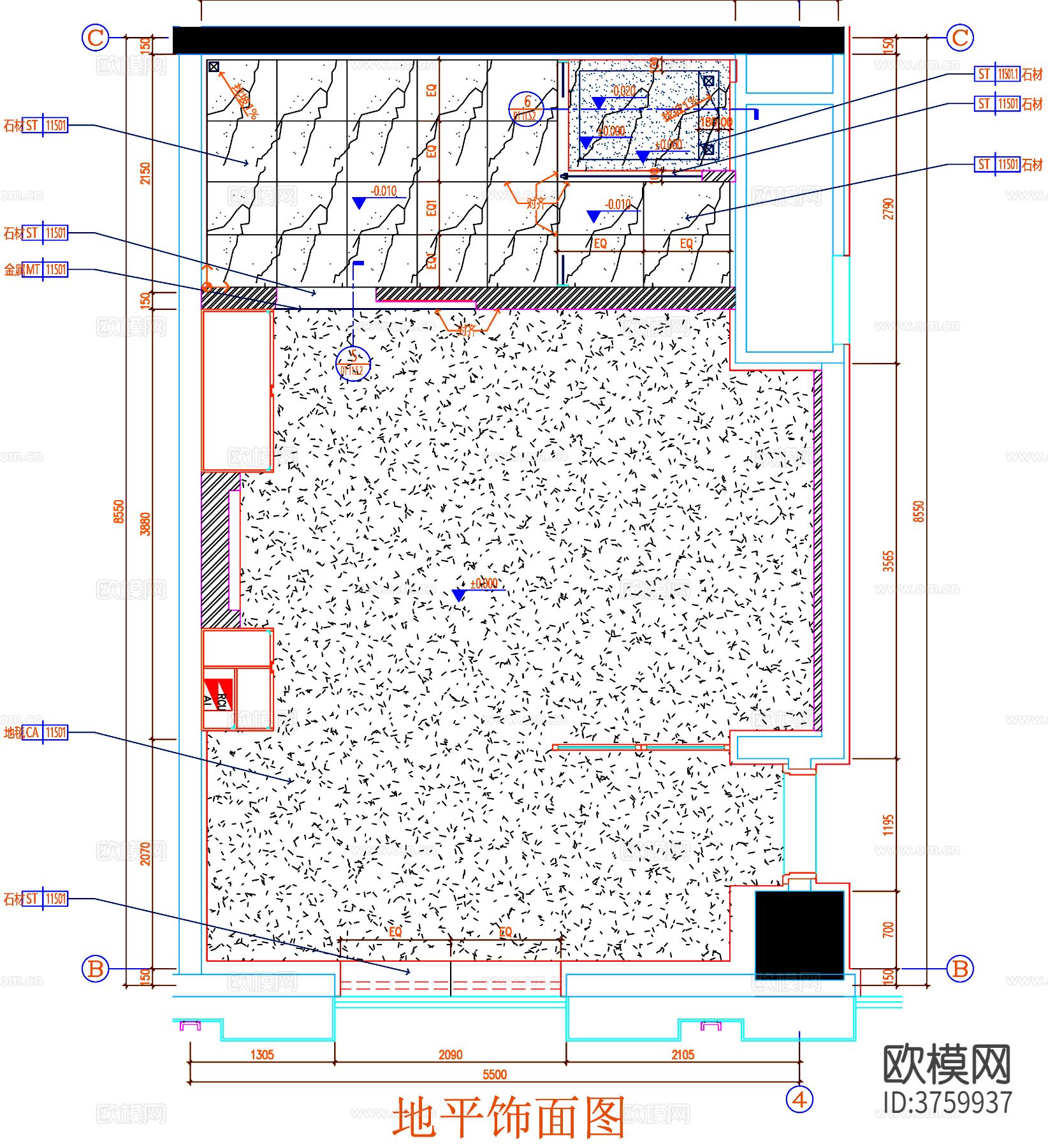 客房cad平面布置图