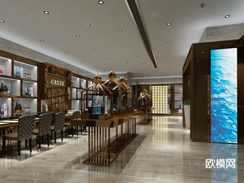 现代卡西欧手表店3d模型下载(渲染图1)