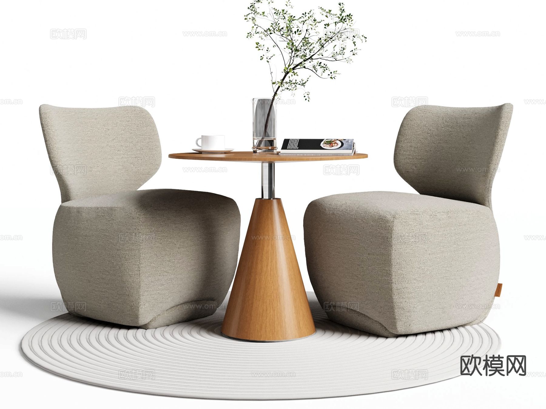 意式洽谈桌椅 休闲桌椅3d模型下载