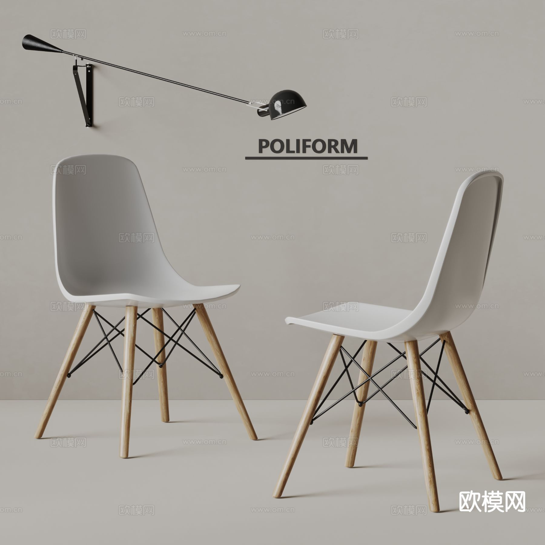 poliform现代椅子 餐椅3d模型