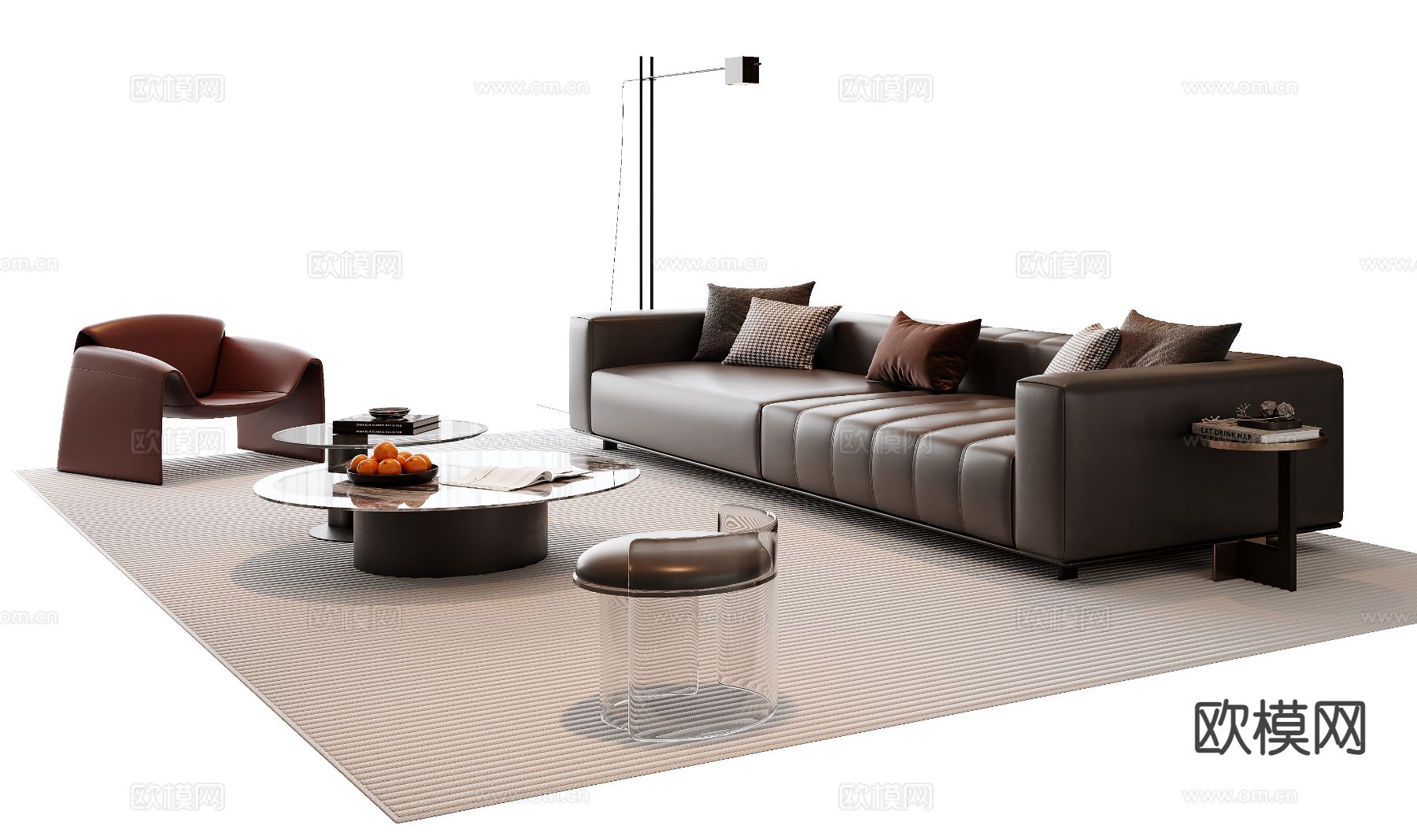 意式组合沙发su模型下载（渲染图2）