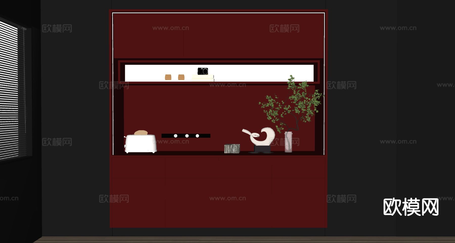 现代装饰柜 吧台柜su模型