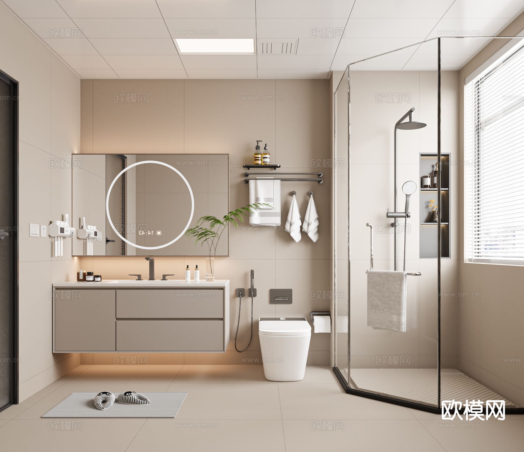现代卫生间3d模型下载