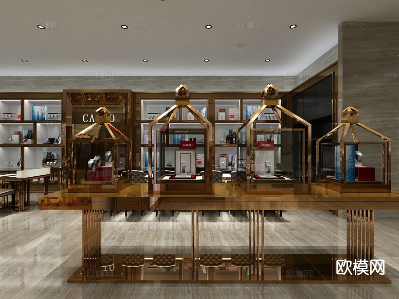 现代卡西欧手表店3d模型下载(渲染图2)