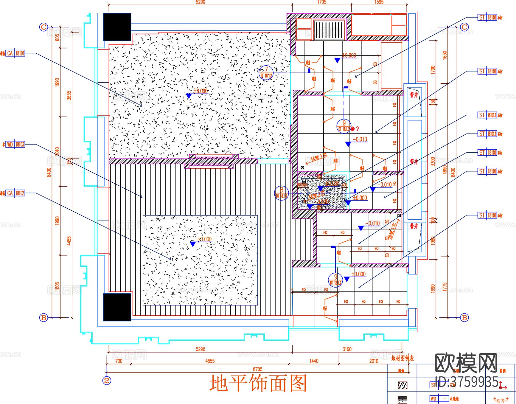 客房cad平面布置图