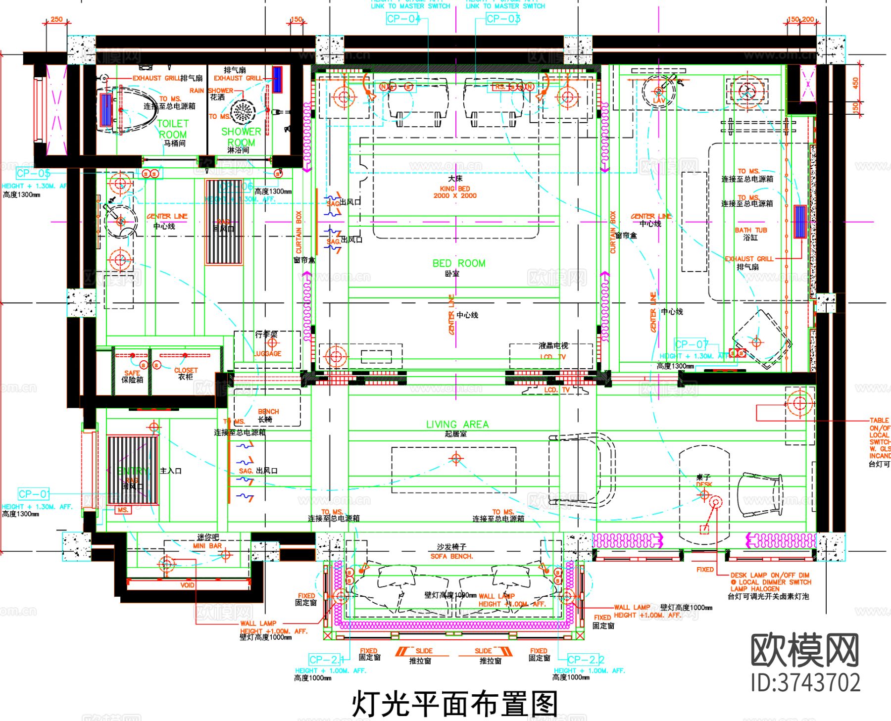 酒店客房 酒店CAD平面图