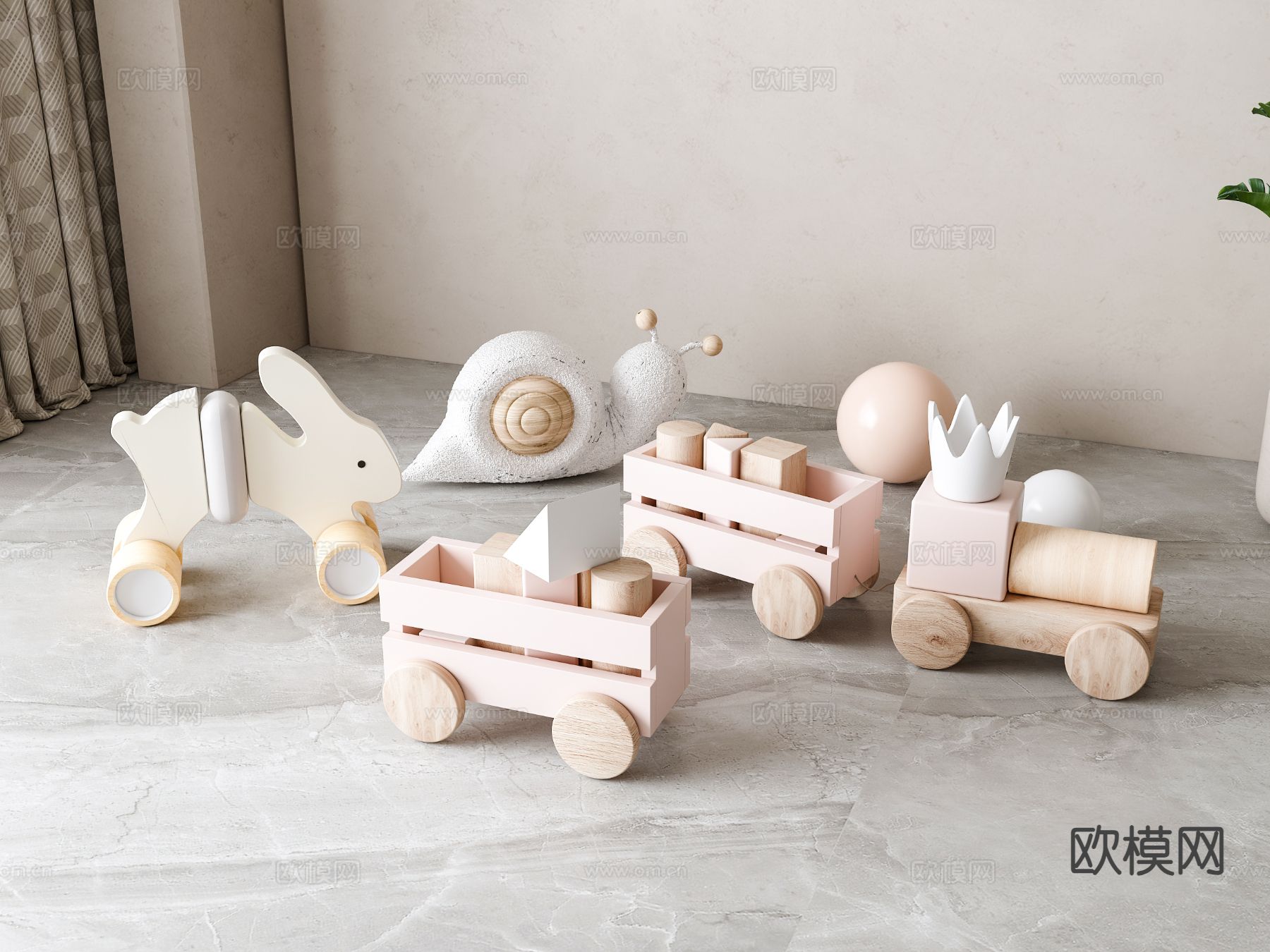 简欧儿童玩具su模型下载（渲染图2）