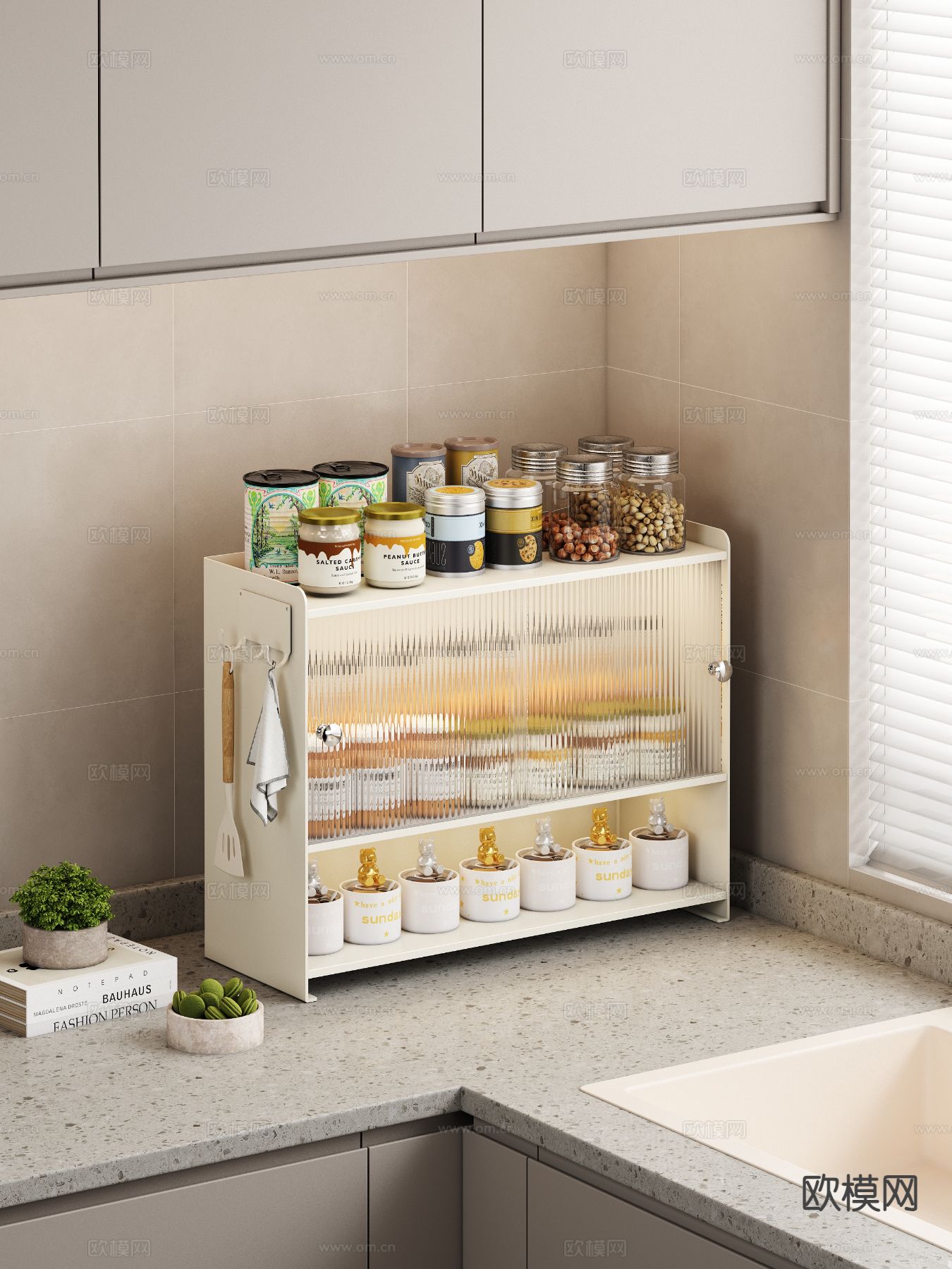 厨房调料瓶 厨房置物架3d模型下载