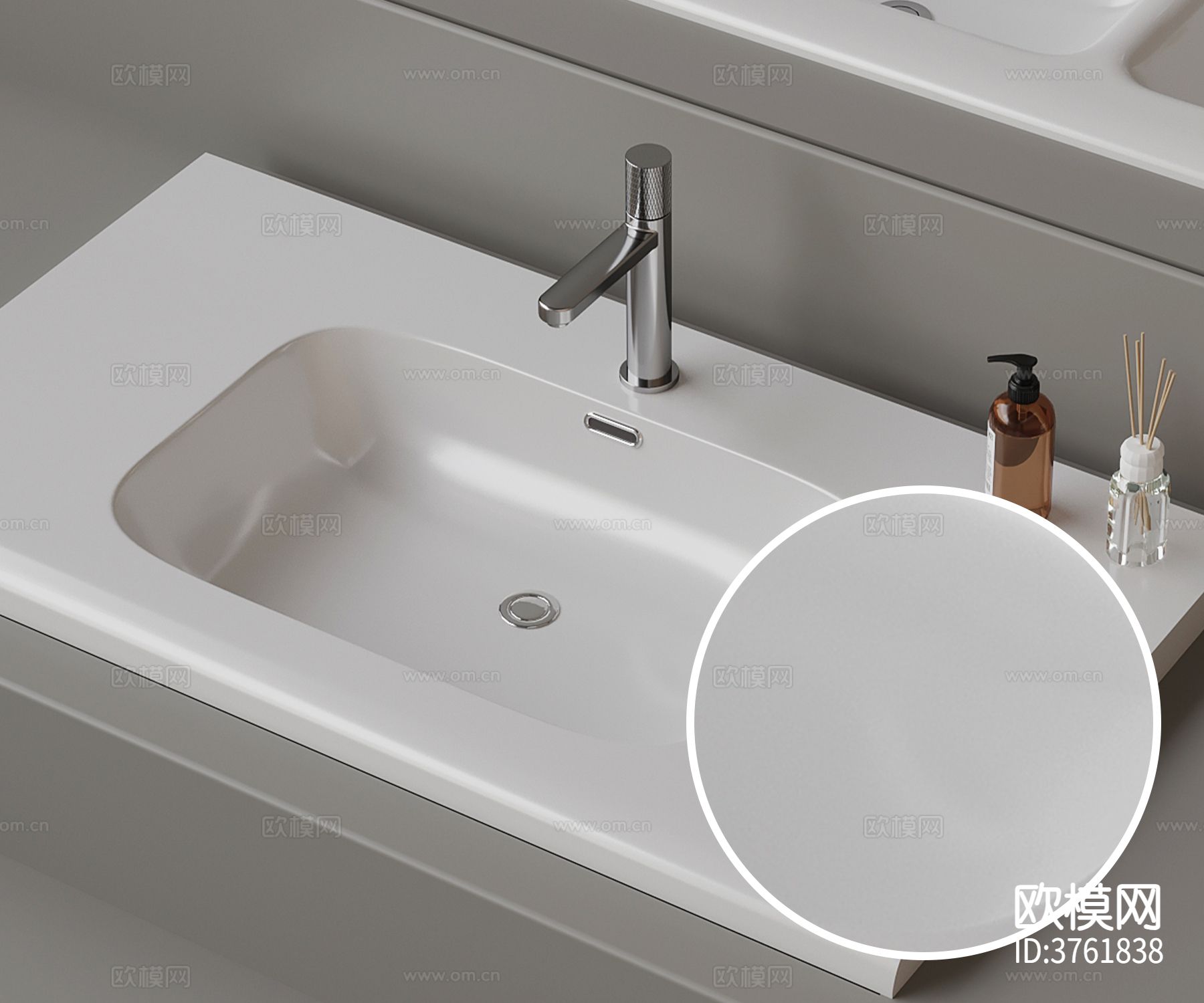 洗手盆 高光陶瓷材质下载