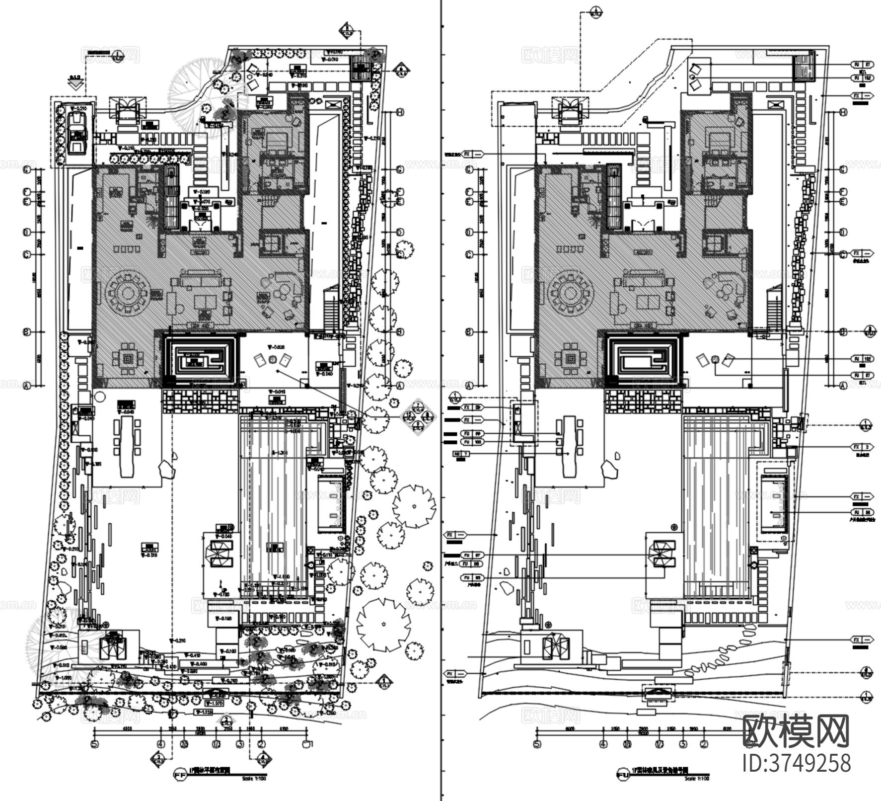 琚宾-海南三亚私人别墅会所景观cad施工图