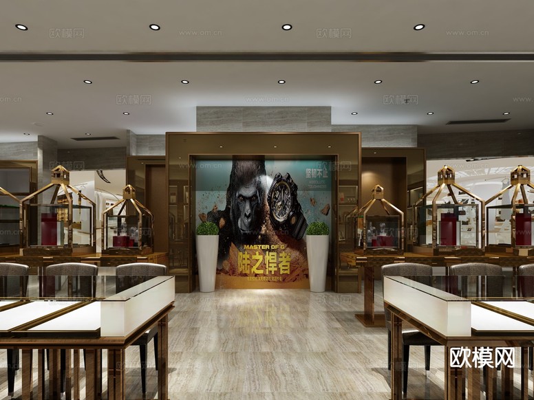 现代卡西欧手表店3d模型下载(渲染图3)