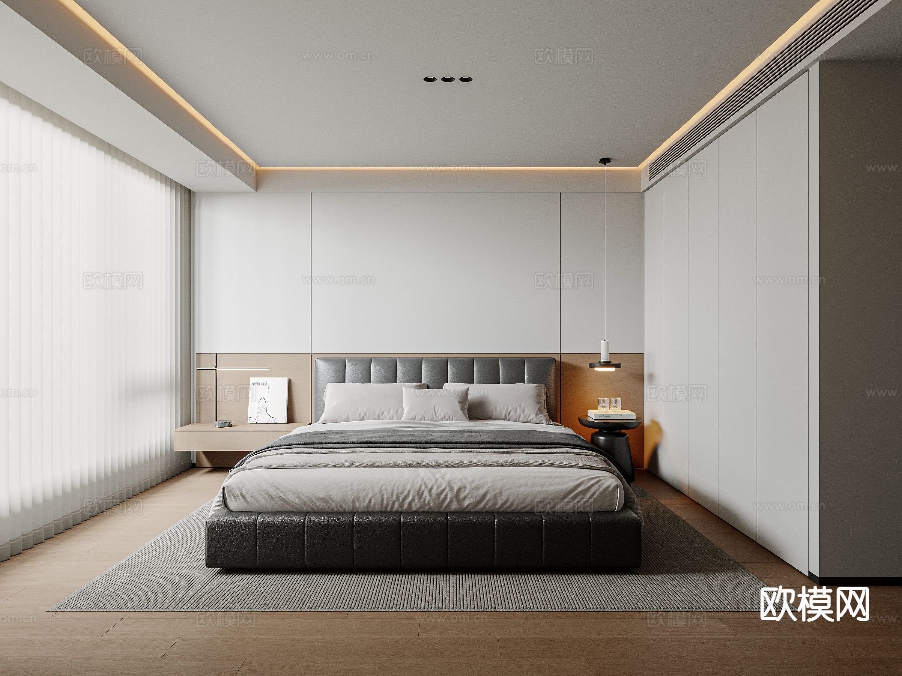 现代卧室 主卧3d模型下载