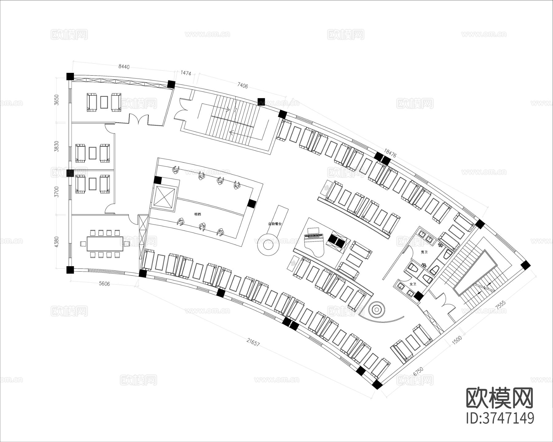 三层咖啡馆 cad施工图