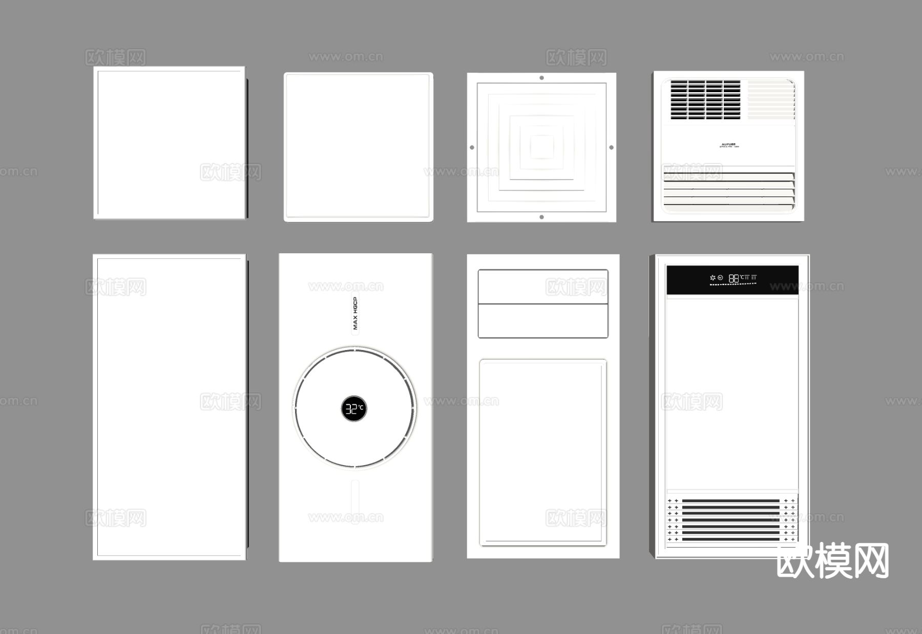 现代浴霸 出风口 取暖器su模型