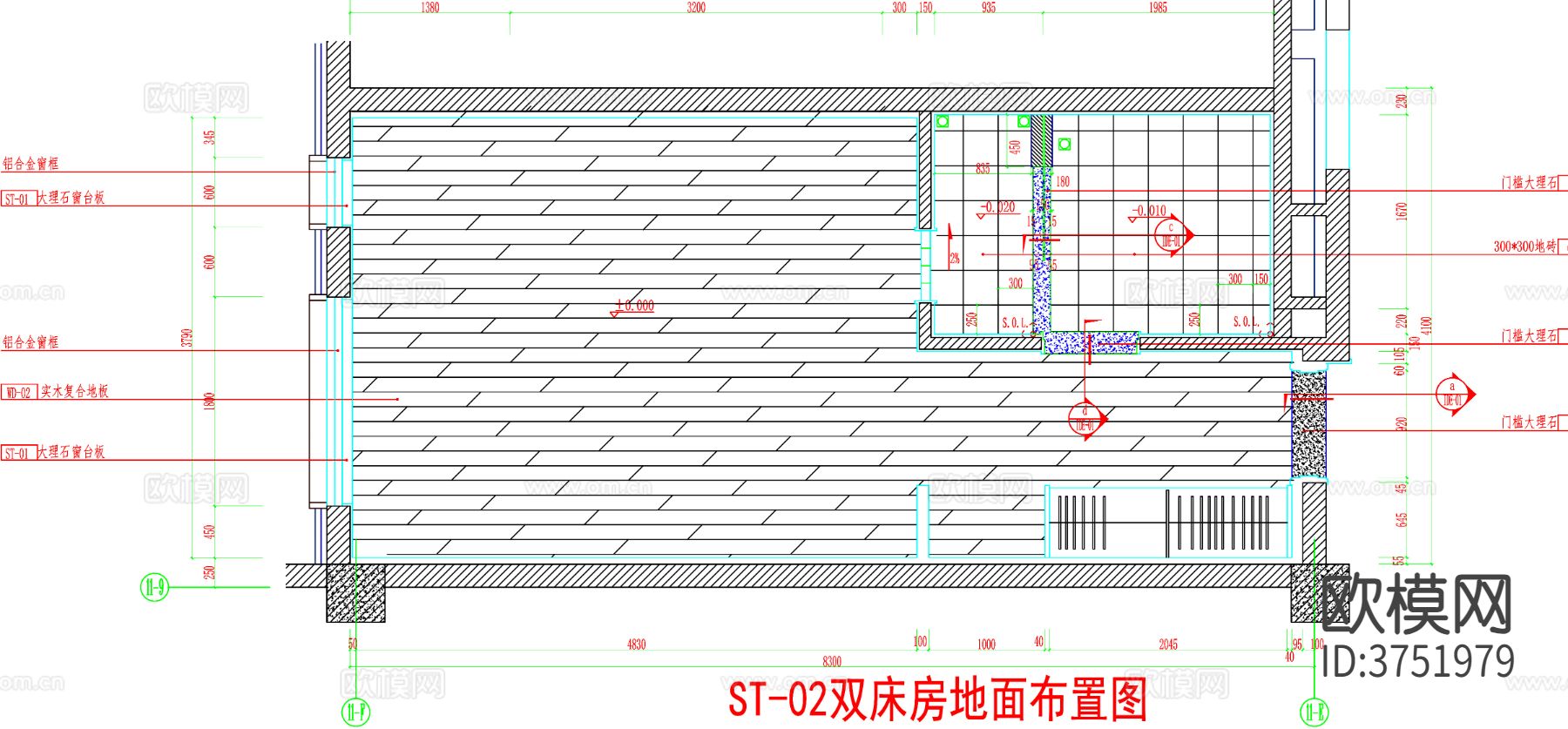 酒店客房 酒店房间 客房平面图 房间平面布局 客房cad平面图